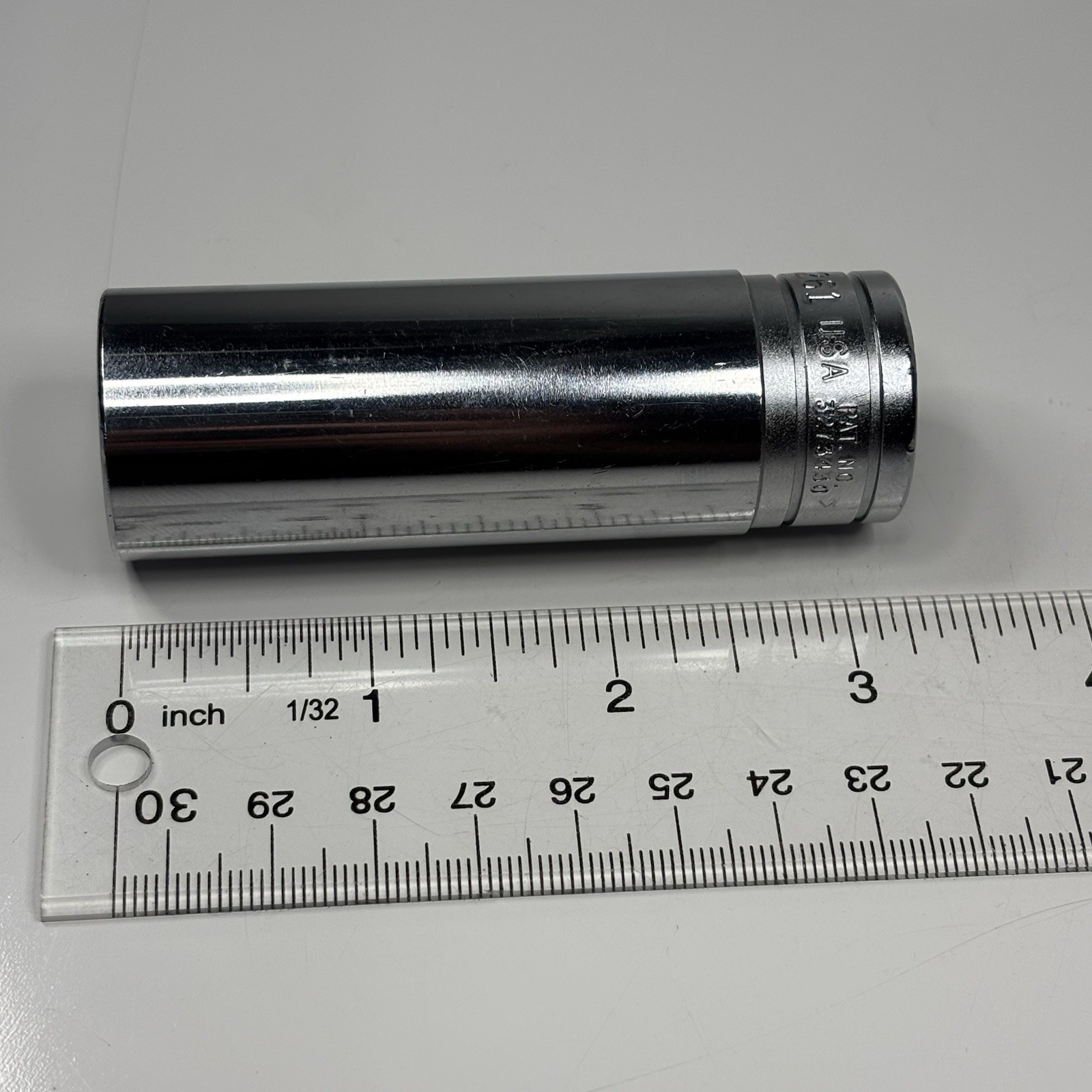 Snap On Tool S261 1/2 Dr 12Pt SAE 13/16 Flank Dr Deep Chrome Socket USA 1985 VGC