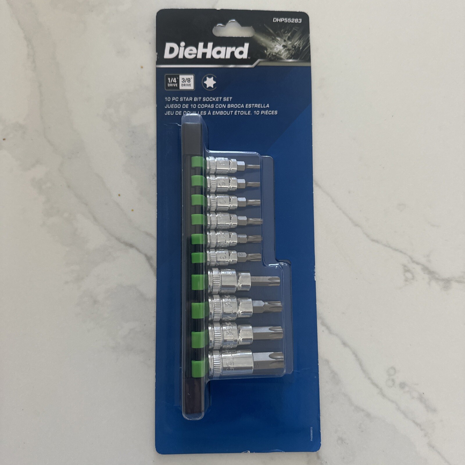 DieHard 1/4″ & 3/8″ Drive Star Torx Bit Socket Set, 10-Piece DHP55283