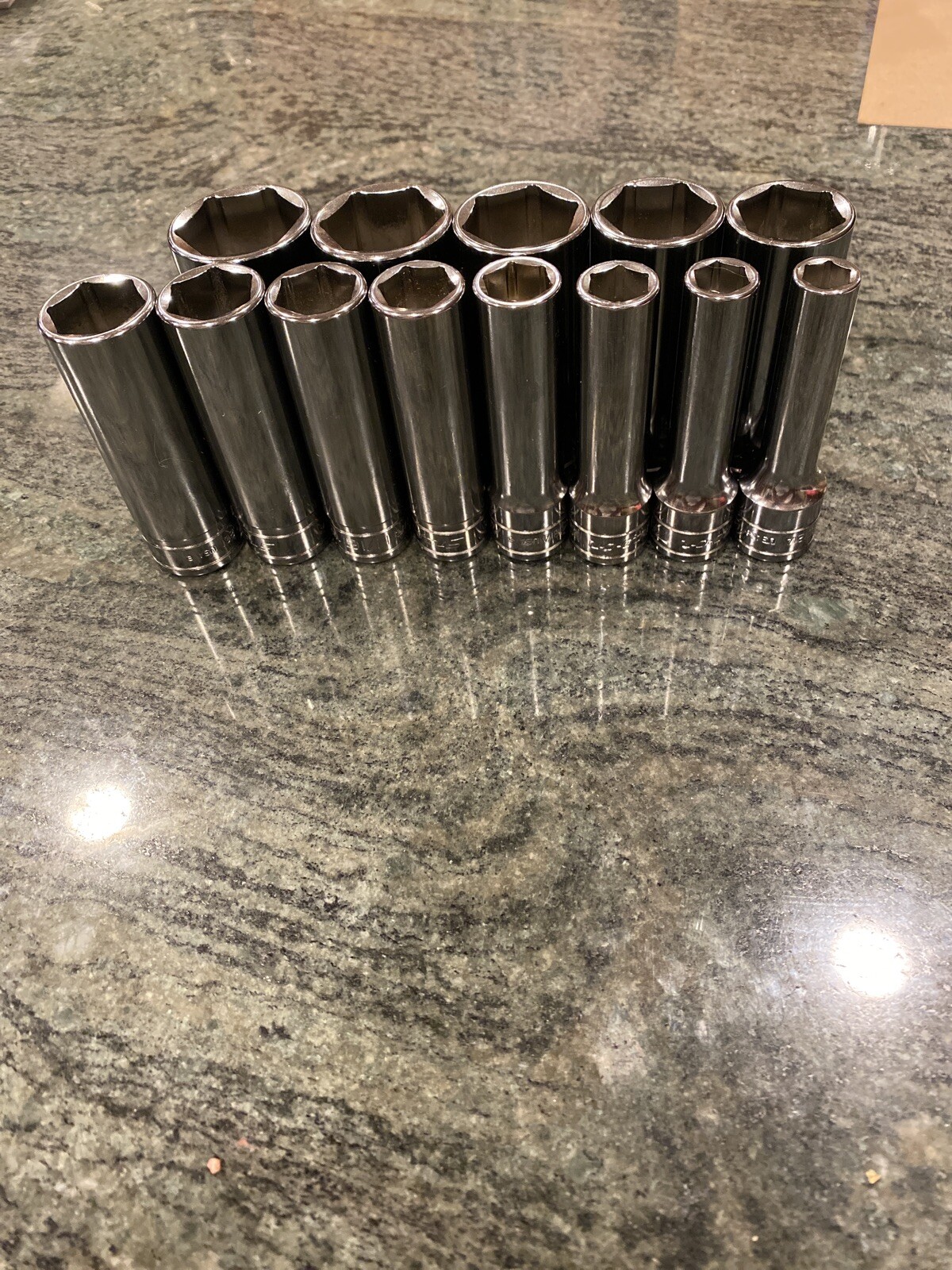 Snap-on 313tsya 1/2″ drive 3/8-1-1/8 deep 6 point socket set