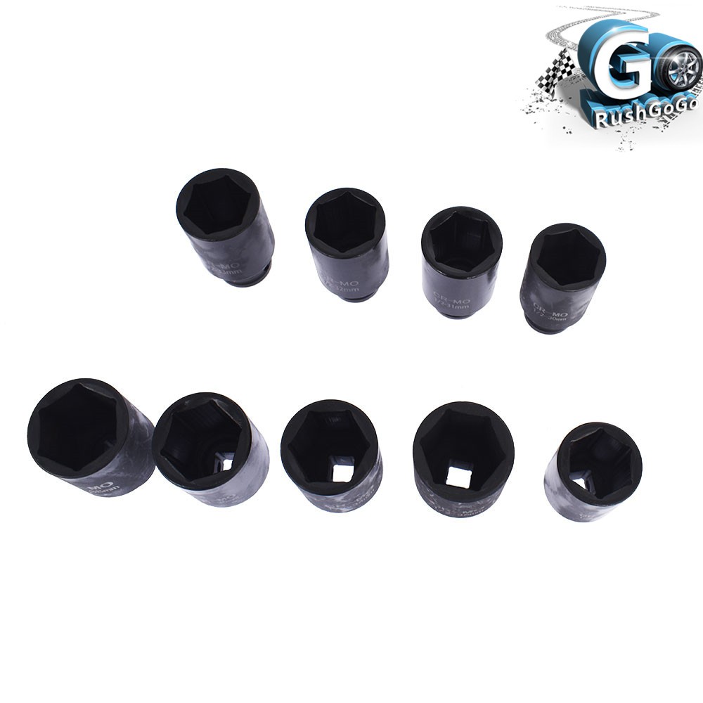 Deep Impact Socket Tool 9PCS Set 1/2″ Drive Metric Axle Hub Nut Socket 29-38mm