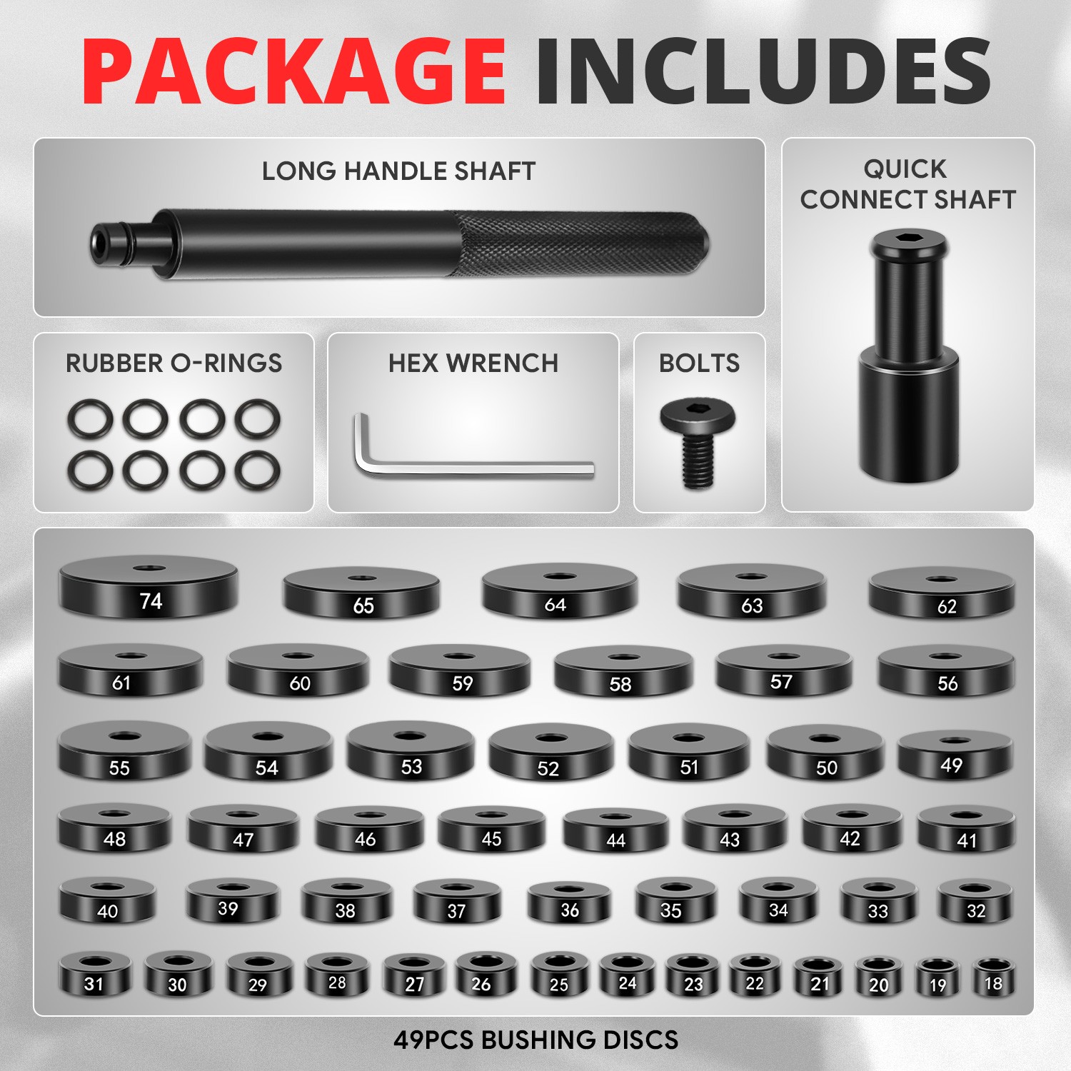 [52Pcs]Custom Bushing Bearing Driver Set Transmission Wheel Axle Seal Tool Kit