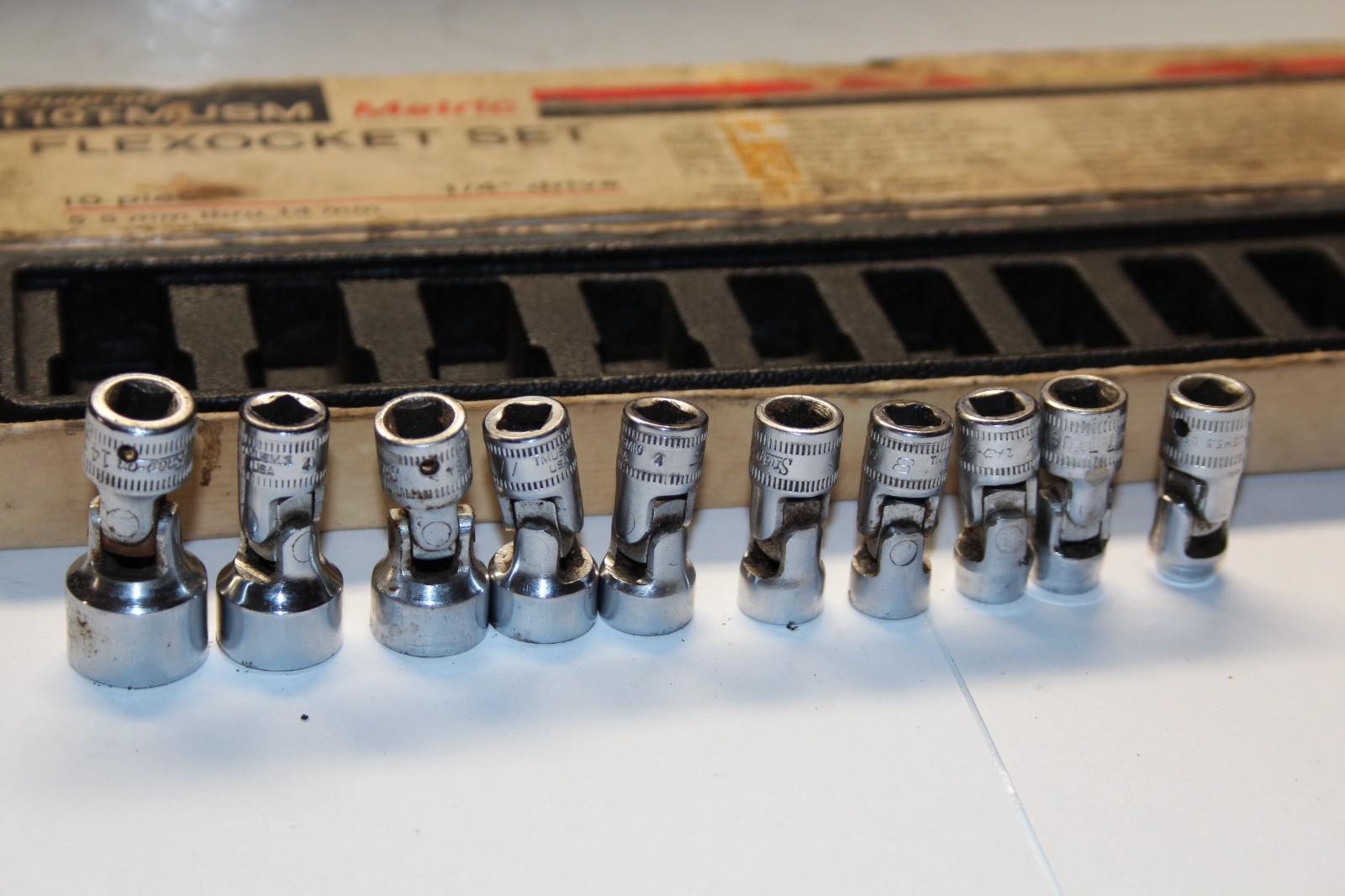 Snap-on 1/4 Dr 6-Pt Metric FLEXOCET Universal Socket Set 10Pc 5.5-14mm 110TMUSM