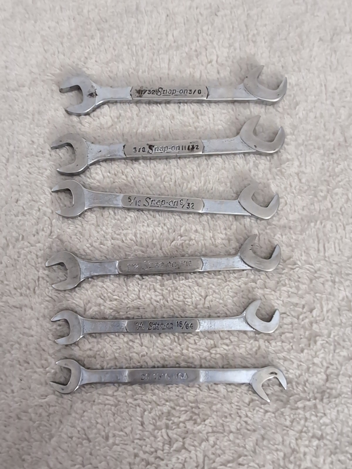 Snap On Tools Ignition Wrench Set Of 6 DS1615 DS1820 DS2018 DS2224 DS2422 DS1516