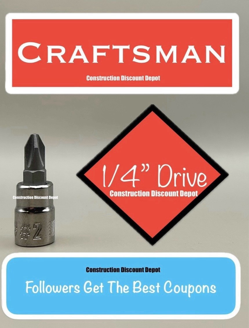 Craftsman Phillips #2 PH2 Bit 1/4″ In. Drive Socket Screwdriver CMMT42682
