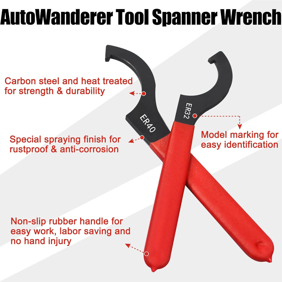C-Shape Hook Spanner Wrench Set – 6pcs Alloy Tools for Suspension Repair