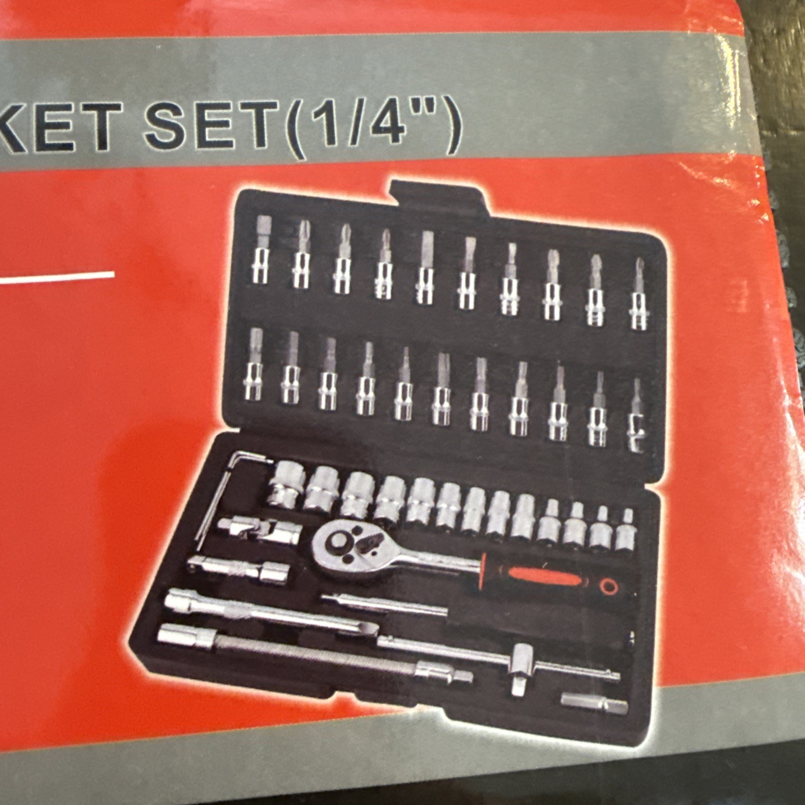 46PCS Metric Socket Set Ratchet Torx Wrench Kit 1/4″ Drive Repair Tool with Case