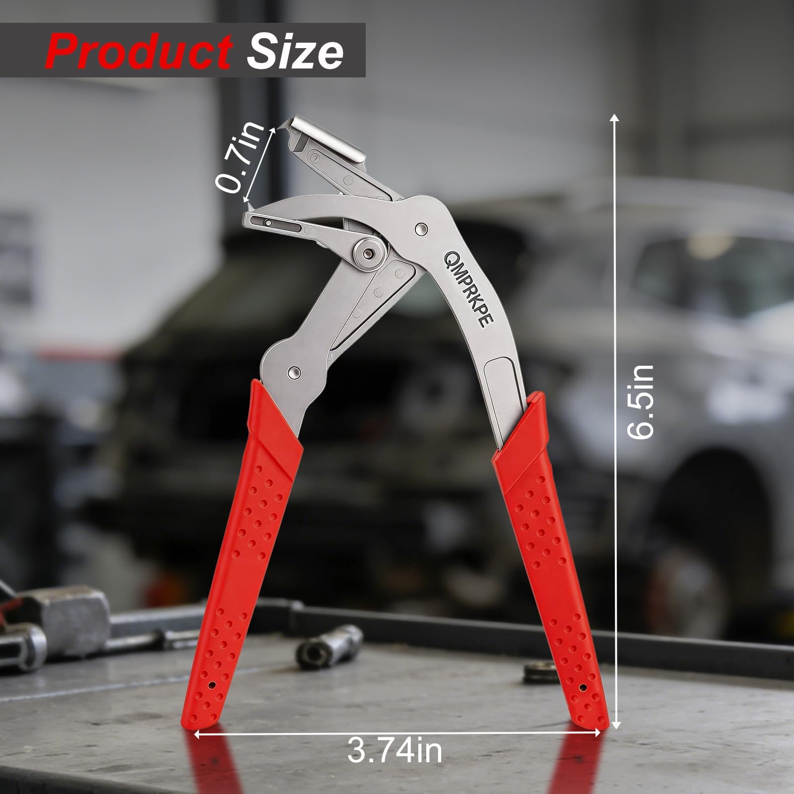 QMPRKPE Car Clip Pliers, 2026 Upgraded Spring-Loaded Panel Universal Fit, Red