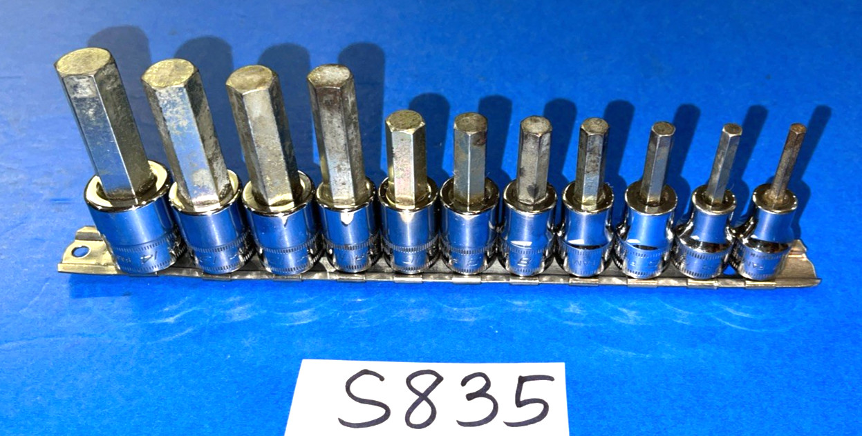 SNAP-ON TOOLS 11 PIECE 3/8 DRIVE METRIC HEX BIT SOCKET DRIVER SET 4MM TO 14MM