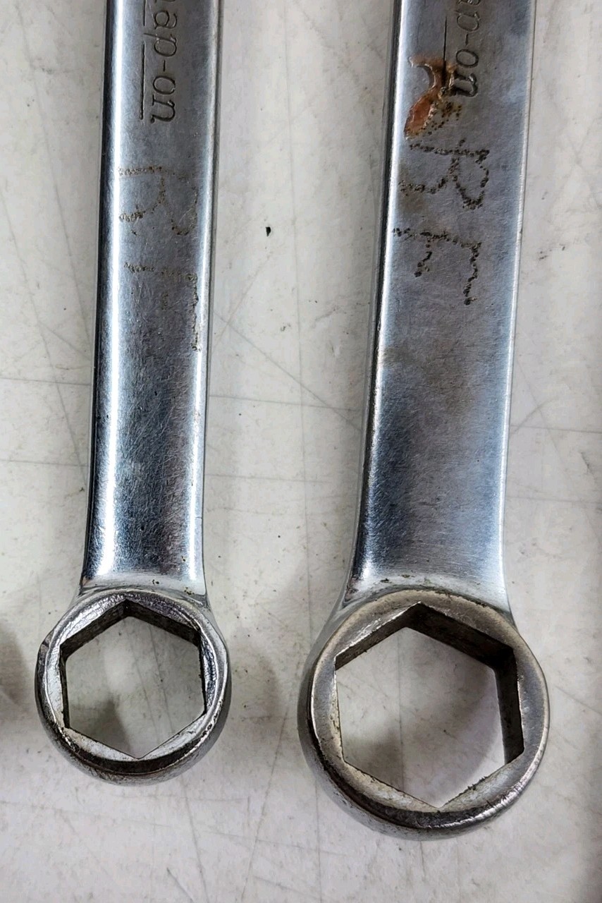 Vintage Snap-On Combination 6-Piece Wrench Set 12-Point & 6 Point USA Chrome