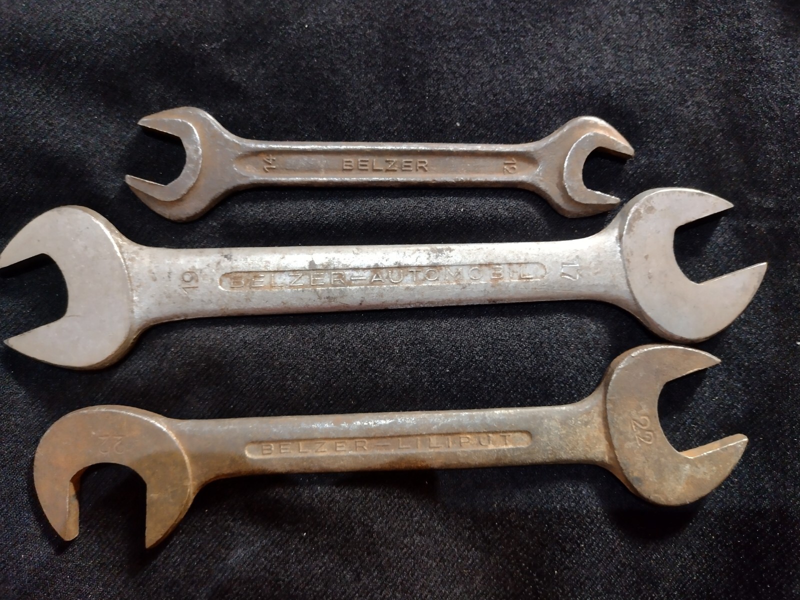 BELZER AUTOMOBILE SPANNERS: SIZE; 22×22 & 19×17 & 13X12 VINTAGE TOOL KIT
