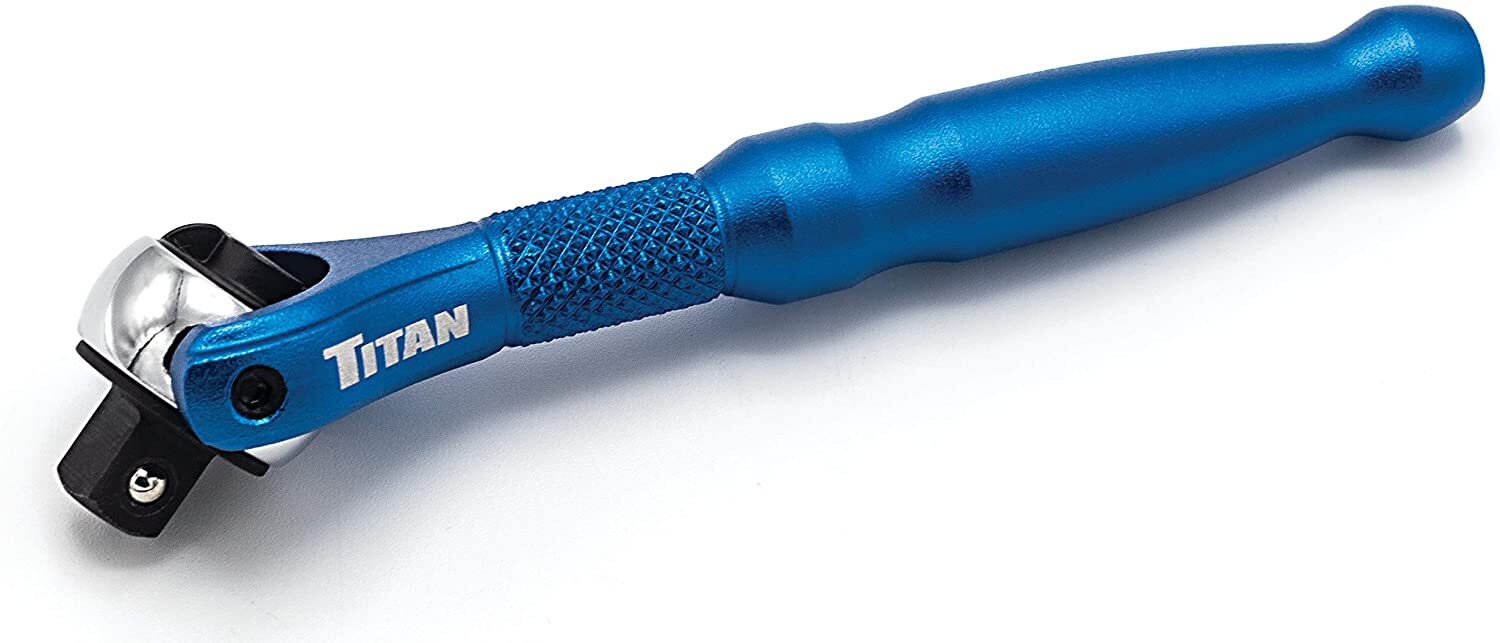 Titan Tools 11316 1/4-Inch Drive x 4-Inch 90-Tooth Swivel Head Micro Ratchet