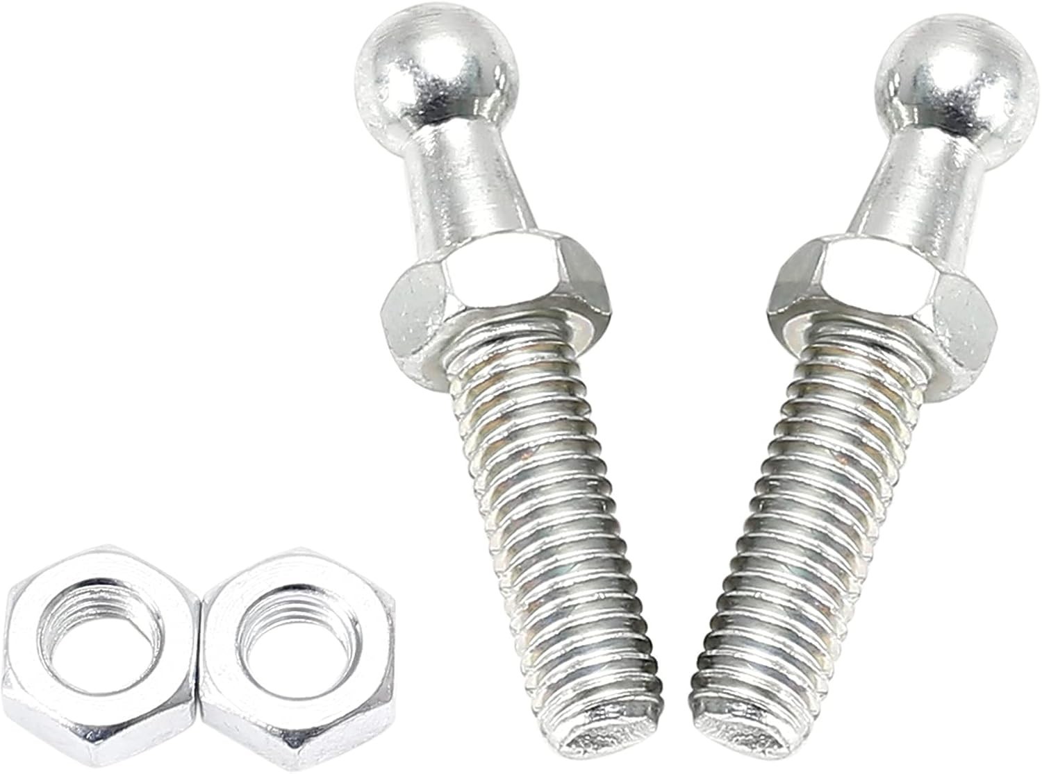 Silver Tone M8x25mm Gas Strut Ball Studs – Ideal for Bonnet Lifters – 2 Pack