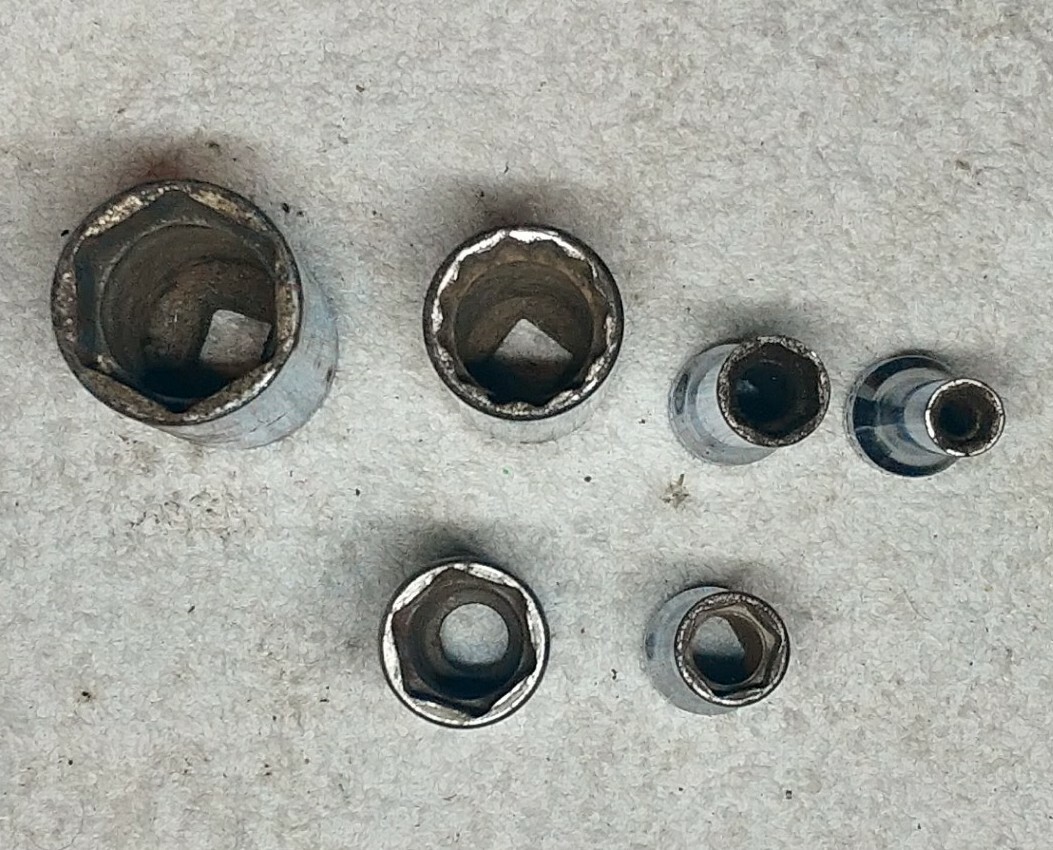 Snap-On VINTAGE Deep 3/8″ Drive Socket LOT SFS SF SFSM SAE 6 + 12 Point SET