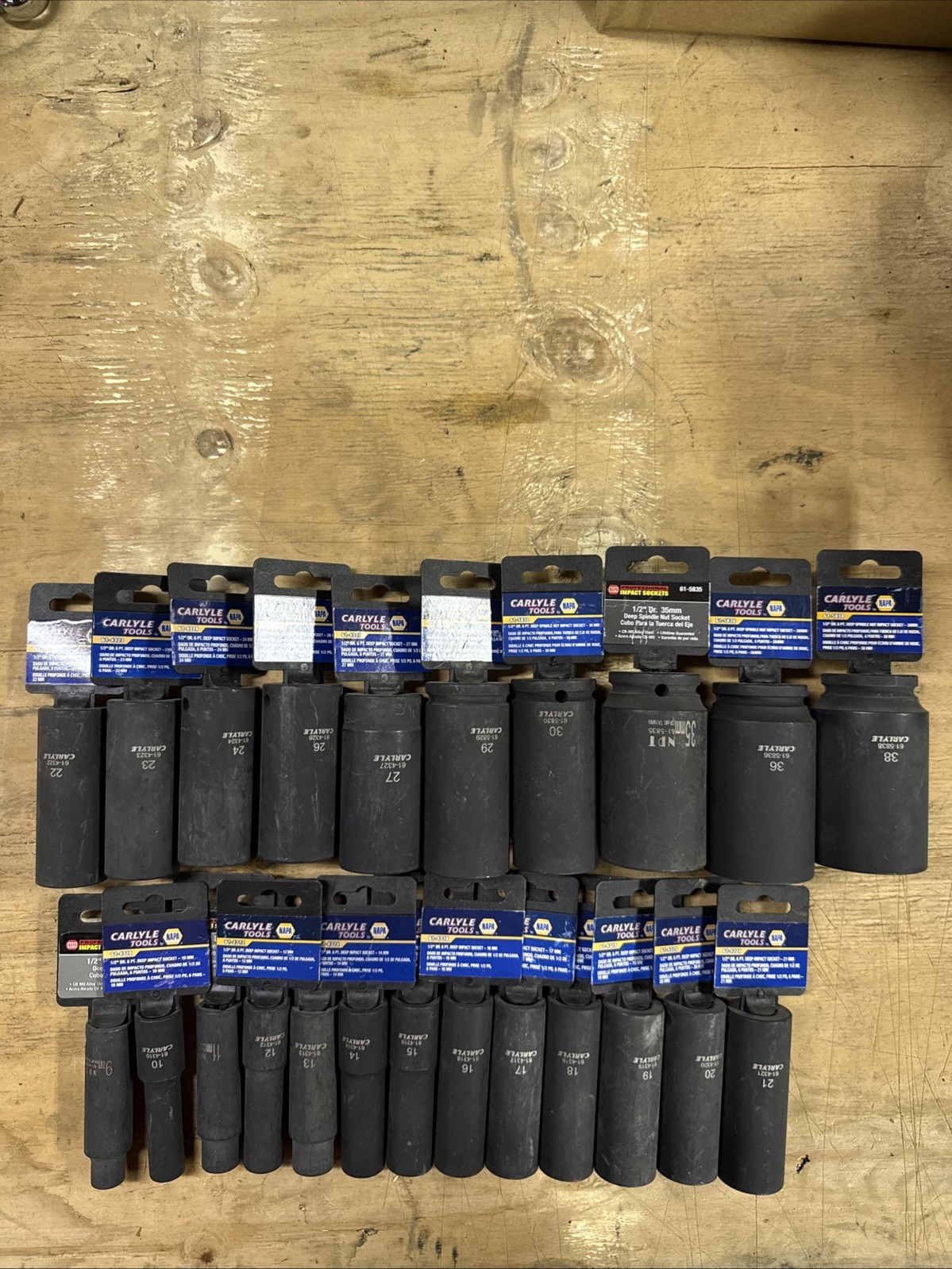 Napa Carlyle Tools Loose Set 23pcs. 1/2″ Drive Deep Metric Impact Socket Set