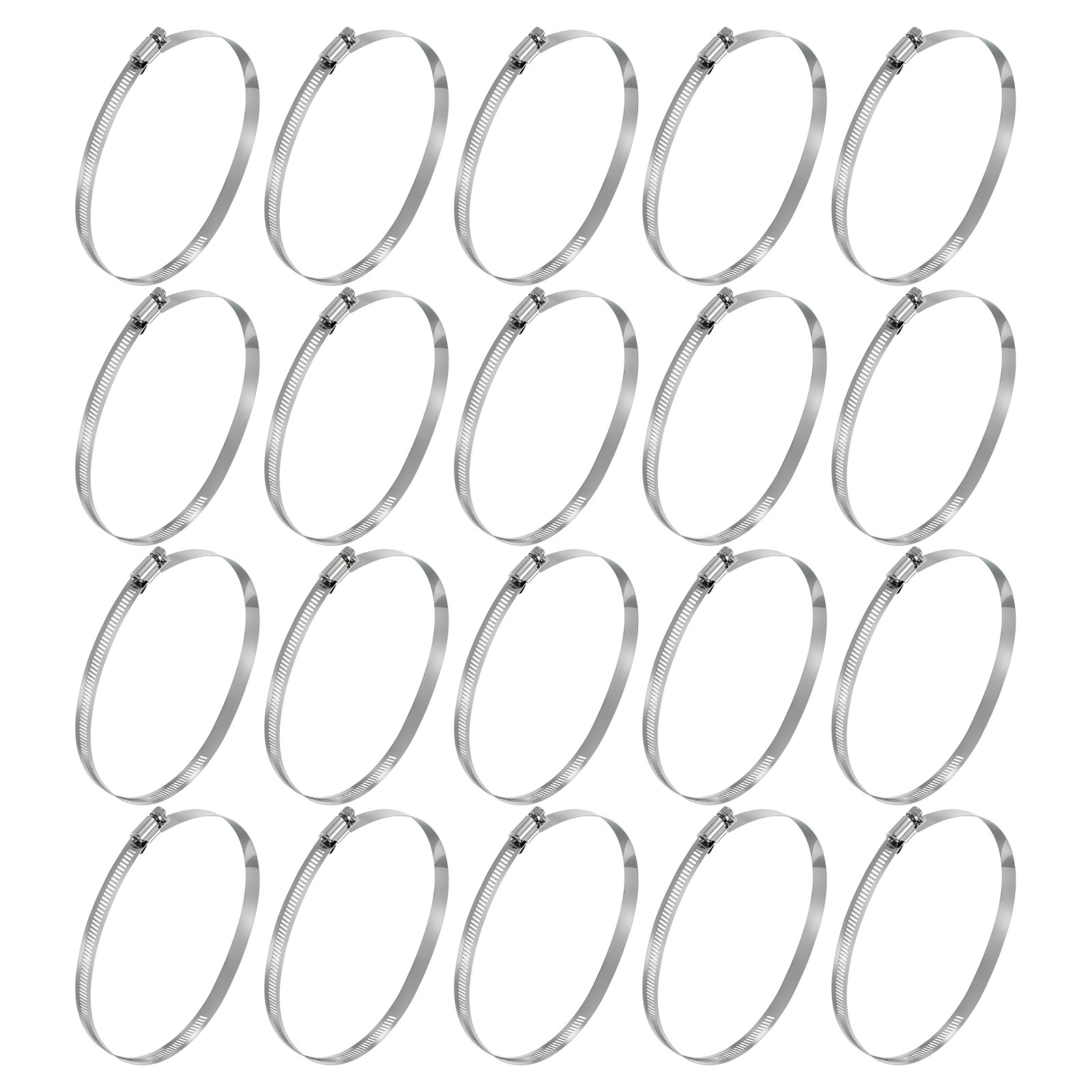 20Pcs Stainless Steel Hose Clamps, Adjustable 6.2″ to 7″ (155-178mm)