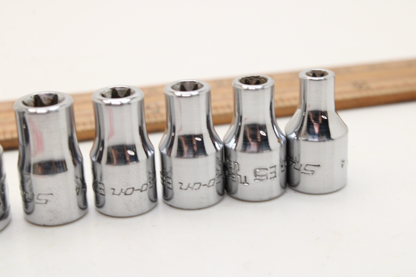Snap-on FLE/TLE 10 Piece 1/4″ 3/8″ Drive Inverse Torx Socket Set Chrome USA
