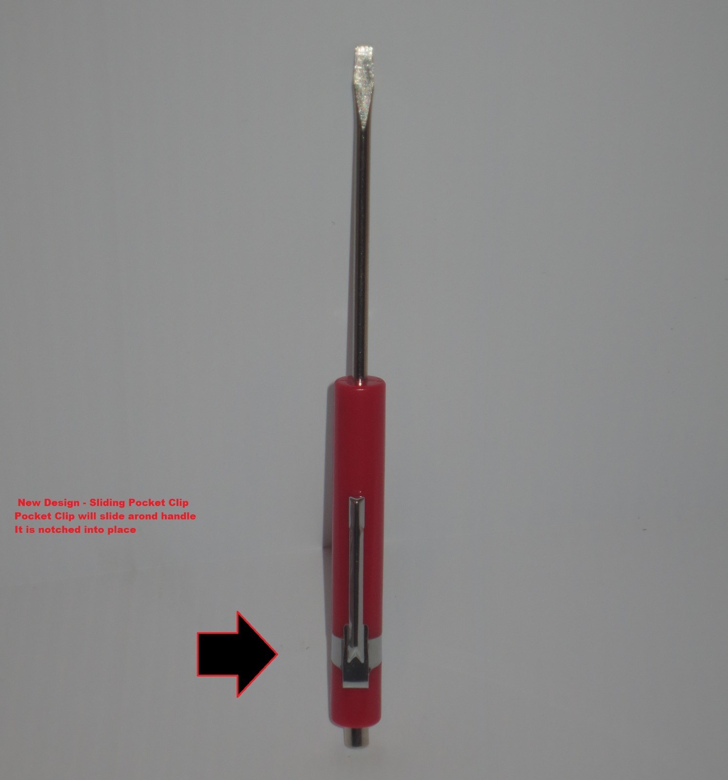 (5)FIVE Snap on Pocket Screwdriver, Flat Tip Screwdrivers, RED ~ Magnetic .NEW.