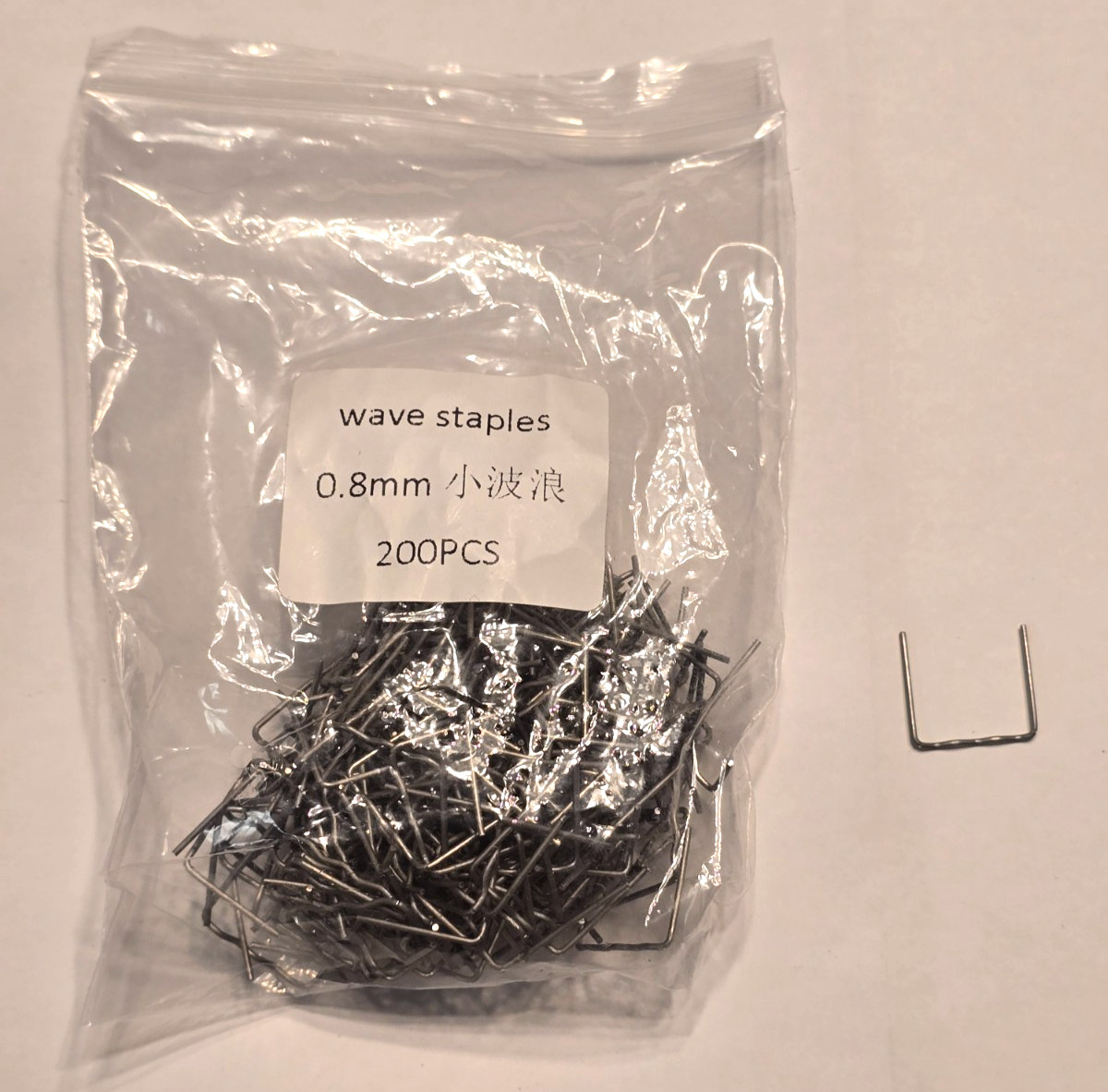 200pk 0.8mm M-Shape / Wave shape Hot Staples fits Most Hot Staplers