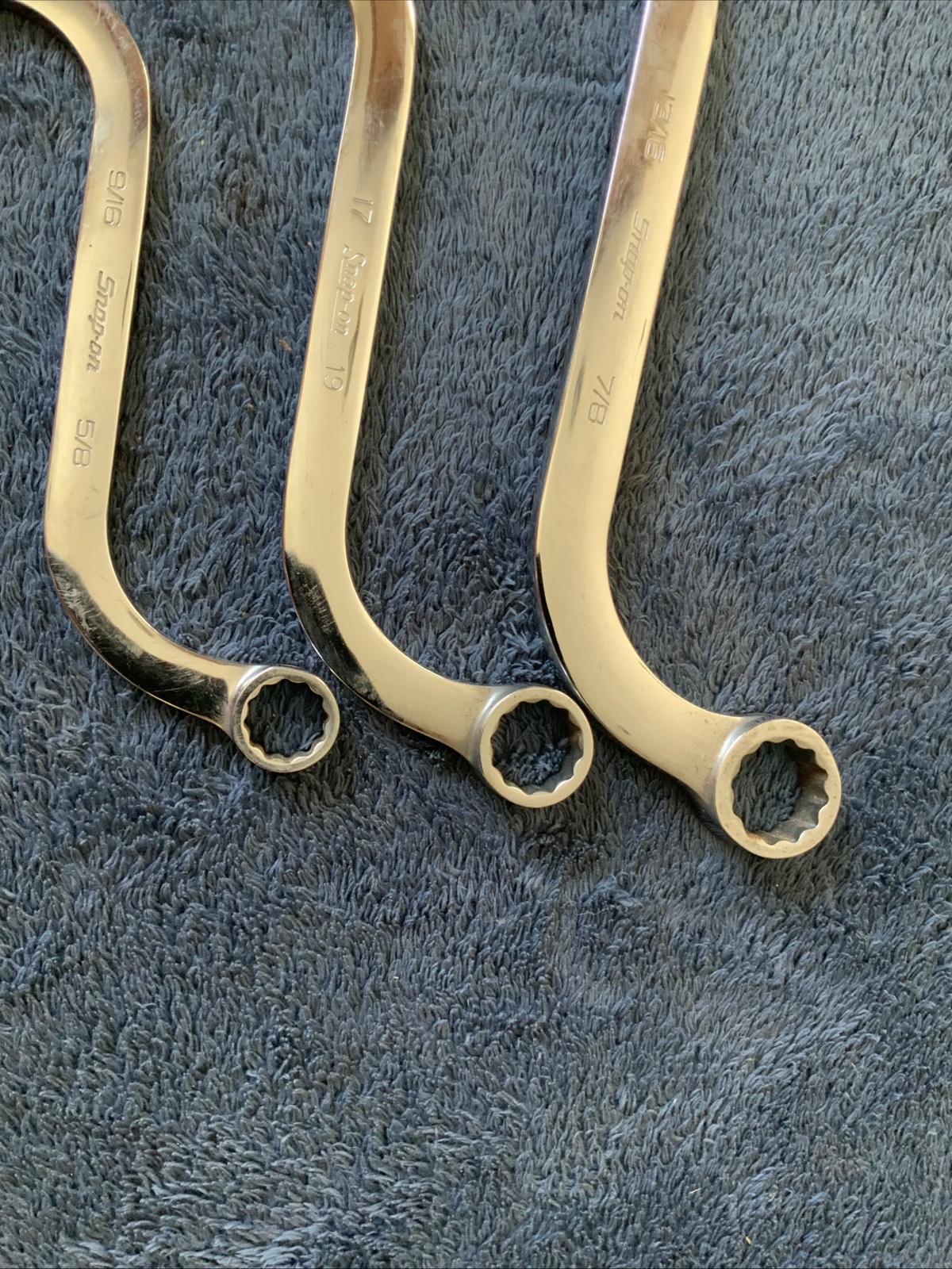 Snap On 3pc S Shaped Wrenches….1 Metric, 2 Are Sae…..see Pics For Sizes…..