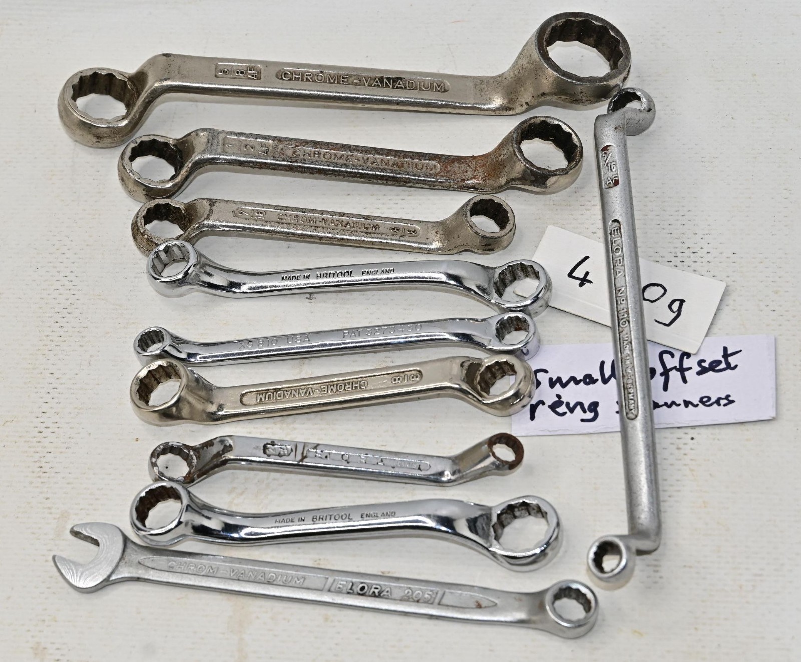 Vintage AF Offset Ring Spanners x 10 AF sizes as photos