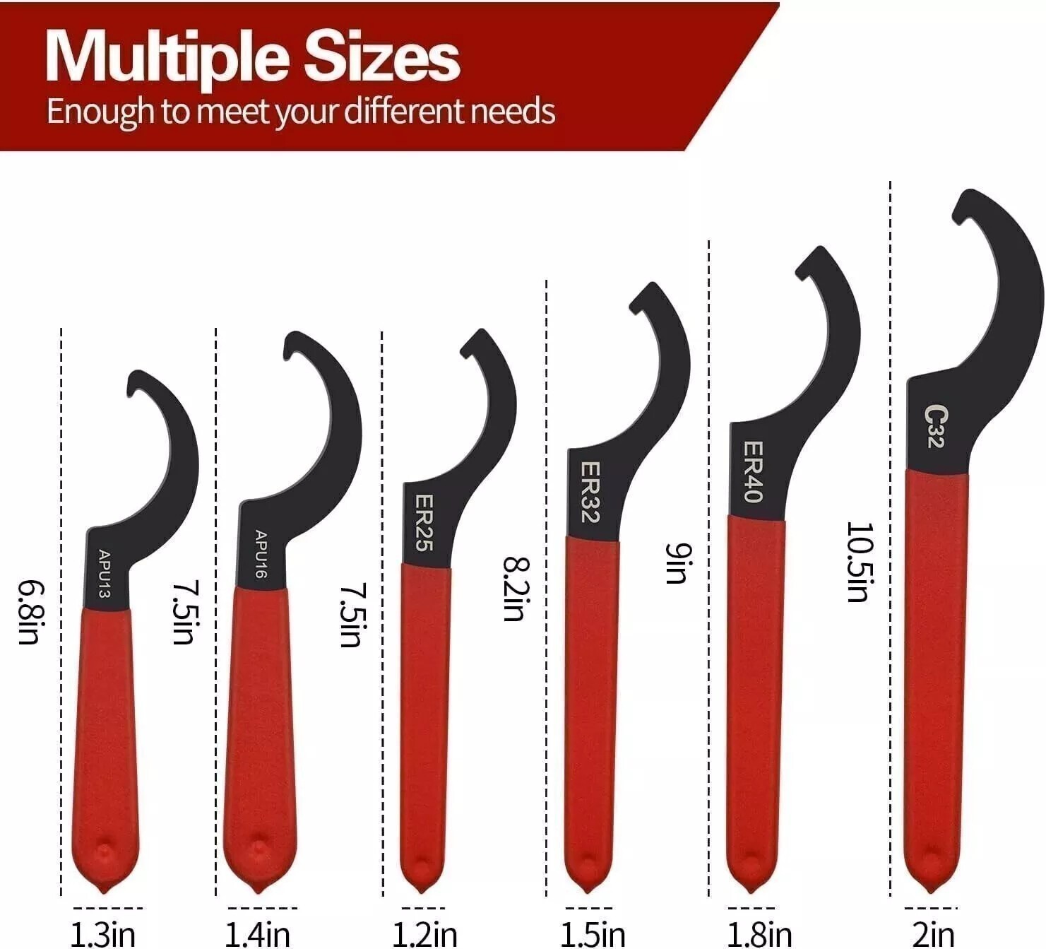 6X Spanner Wrench Set Steel Adjustable Shock Coilover Motorcycle Adjustment Tool
