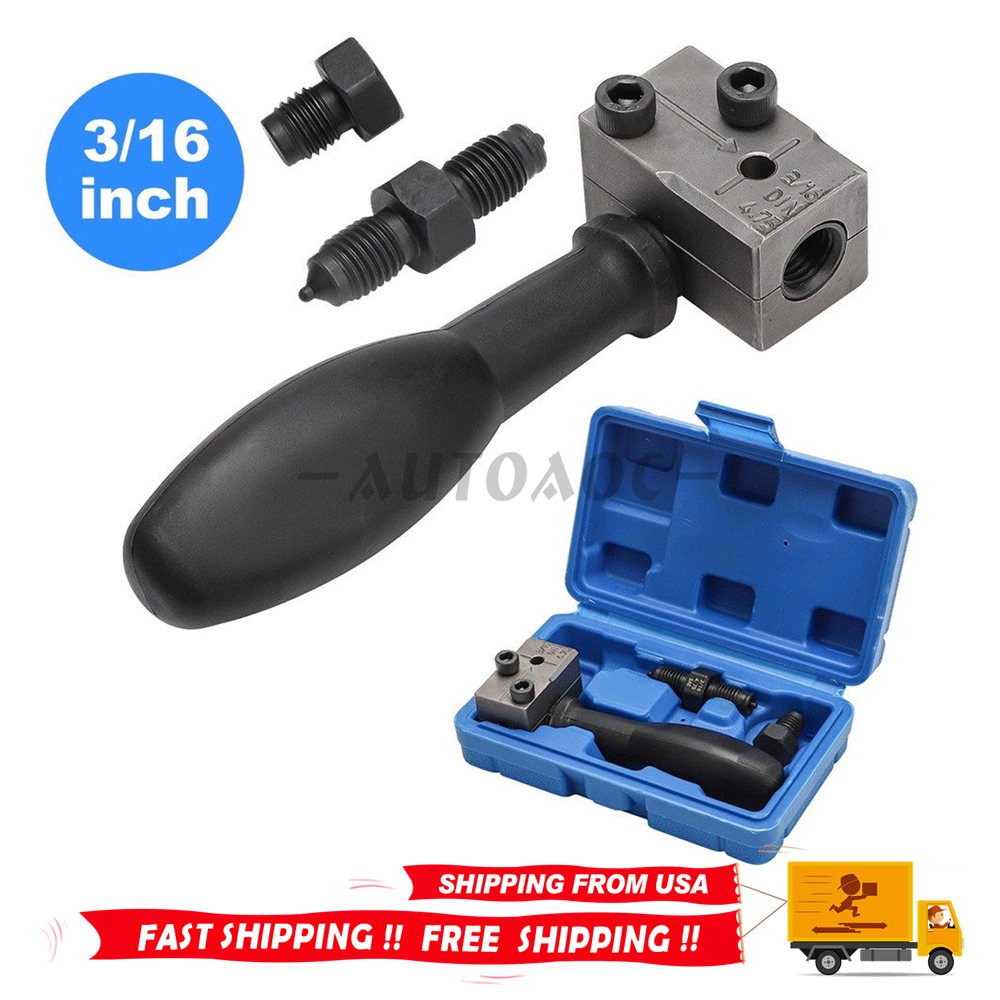 3/16″ 45° Handheld Pipe Flares Tool w/ Storage Car Brake Line Double Flaring Kit