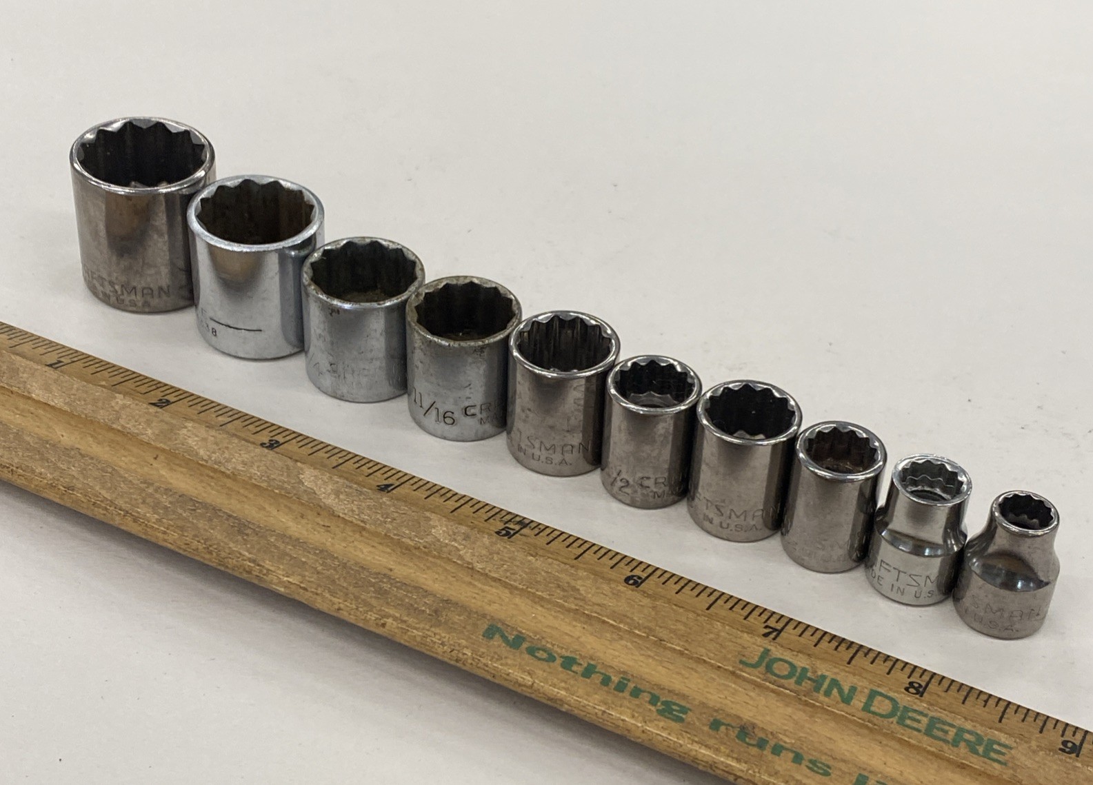 Craftsman USA 3/8 dr. 10 pc. 12 pt socket set Mixed Series 5/16 – 7/8 inch M0866