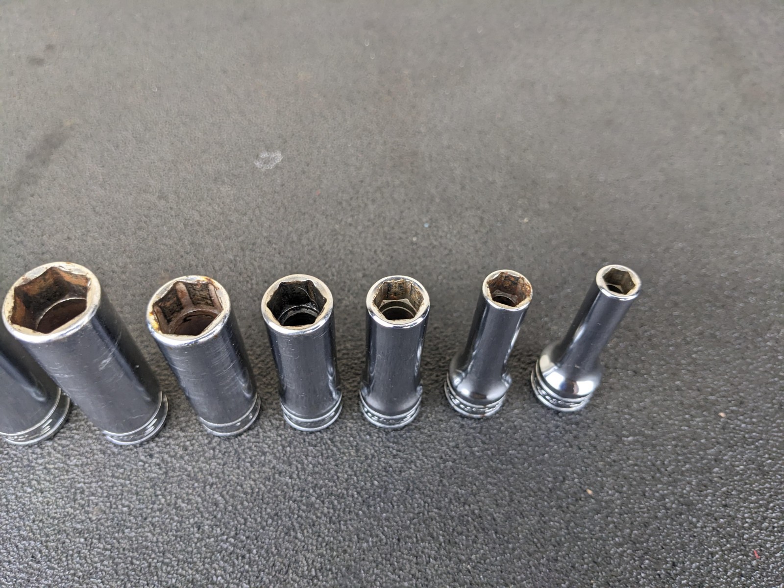 #bn942 Snap-on 211SFSY 1/4″ 7/8″ SAE 11-Piece 3/8″ Drive 6-Point Deep Socket Set