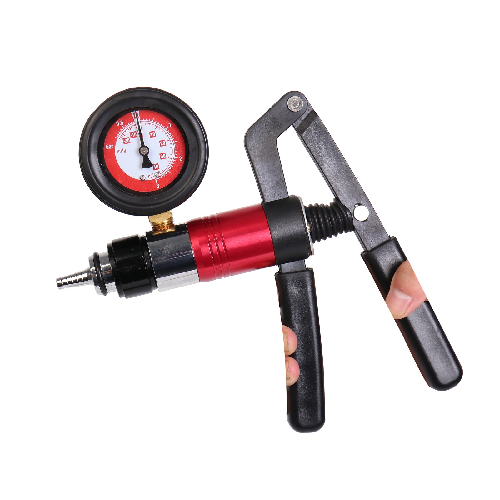 Universal Hand Held Vacuum Pressure Pump Tester Adapters Storage Reservoir Tool