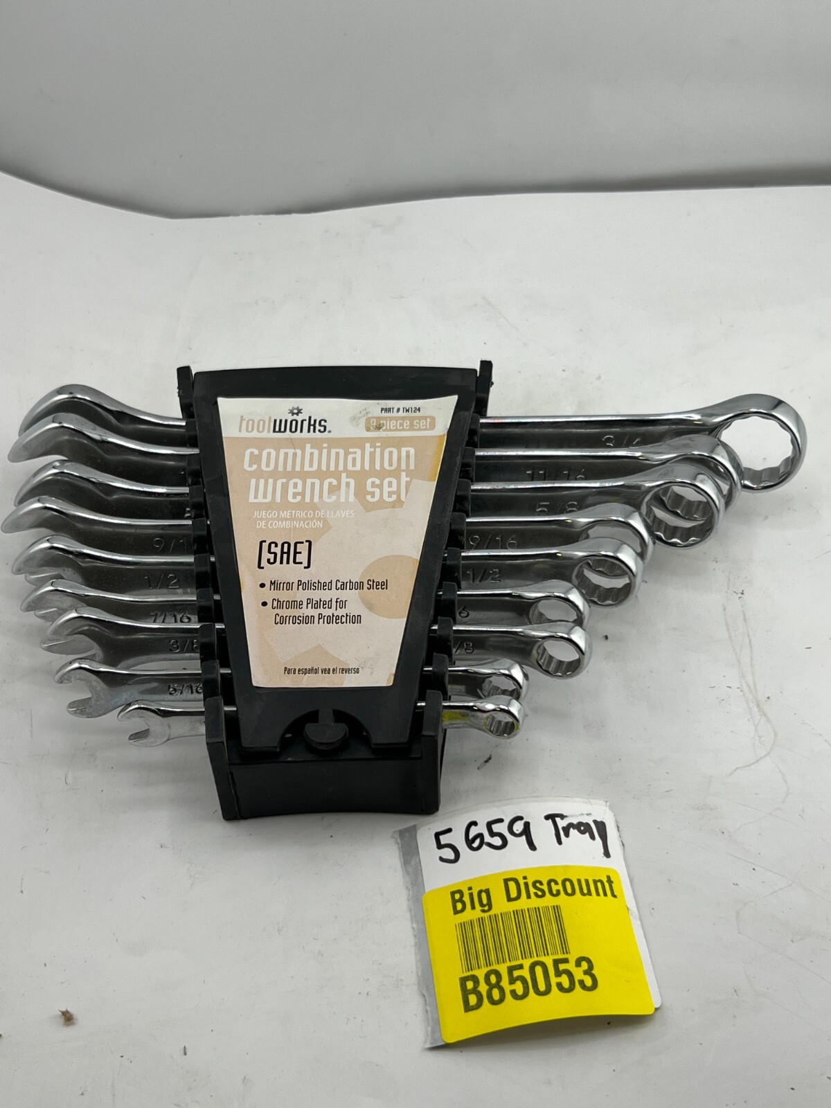 Toolworks Wrench 9 pieces SAE in Mirror Polished Carbon Steel TW124