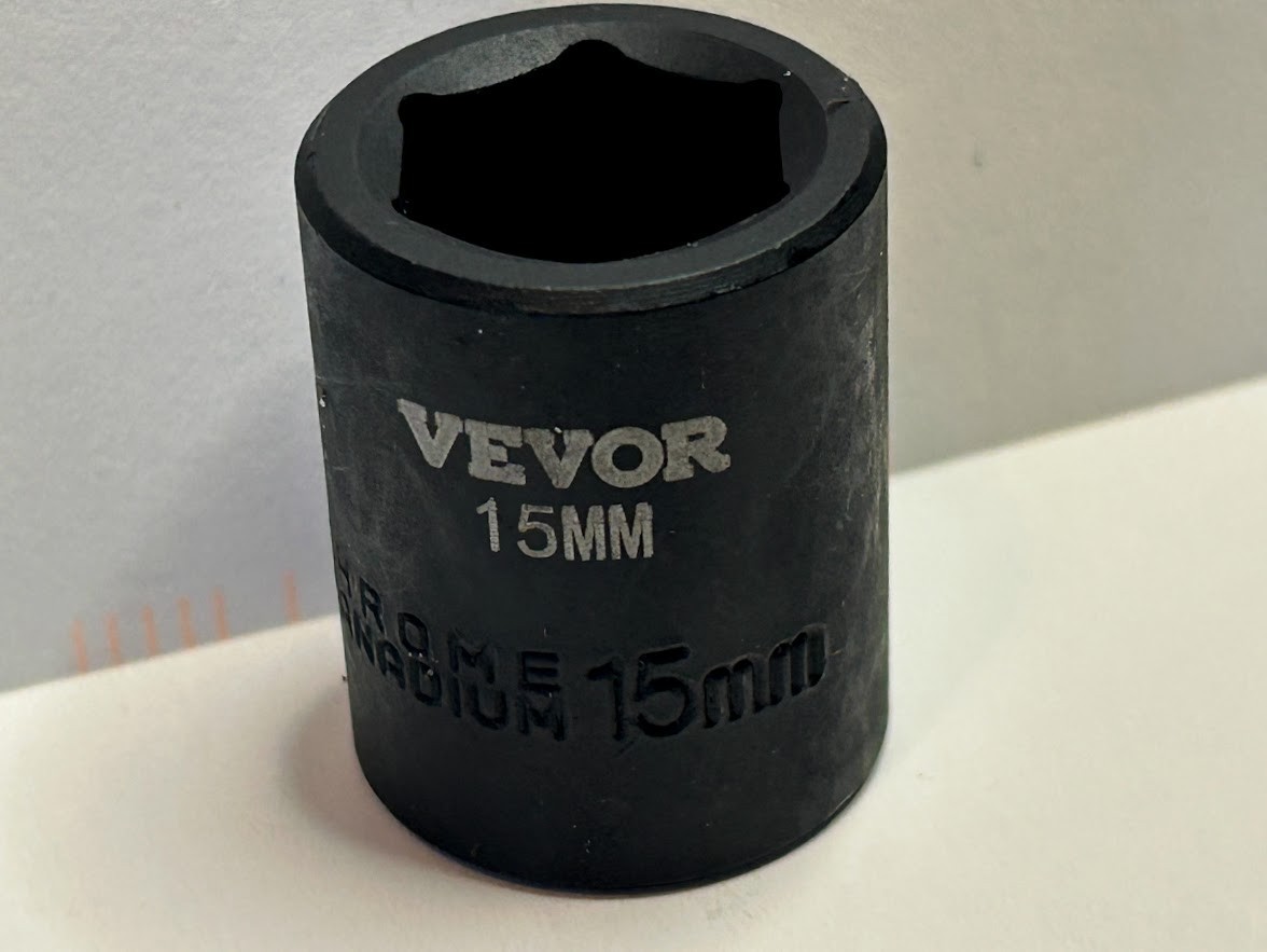 Vevor 15 mm x 3/8″ Dr Standard Impact Socket 6 Point Free USA Shipping