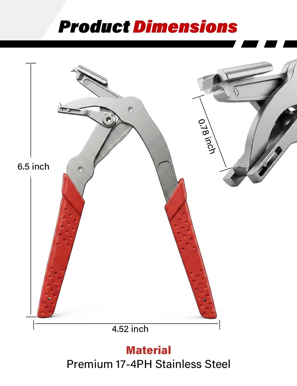 Car Clip Pliers, Damage-Free Removal Pliers for Plastic Push Pins, Red
