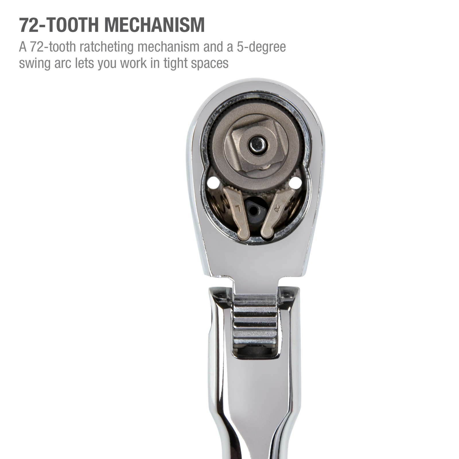 Steelman 3/8-in Drive 72-Tooth 180° Flex-Head Ratchet with 18-in Handle 60574