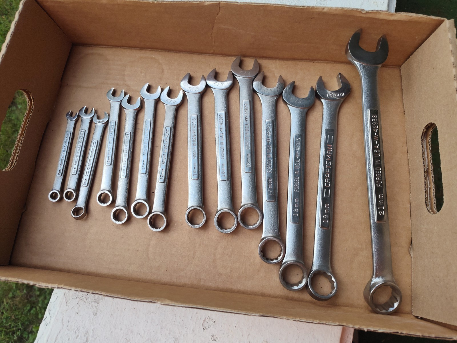USA Craftsman Metric Combination Wrenches 14 Pc. Set 7-21mm 42938