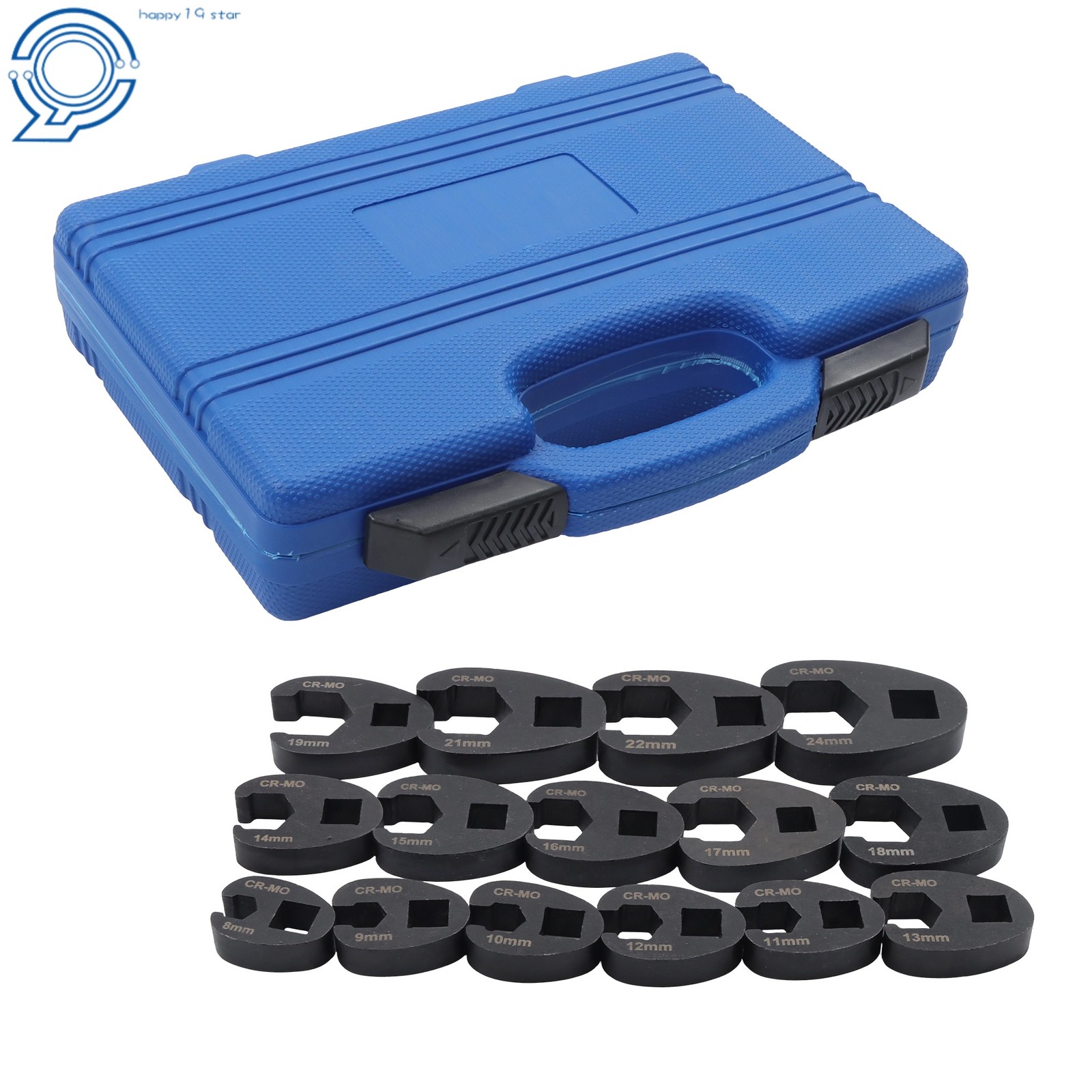 15PCS Crows Foot Wrench Set 1/2″ and 3/8” Drive Flare Nut Crowfoot Wrench Set