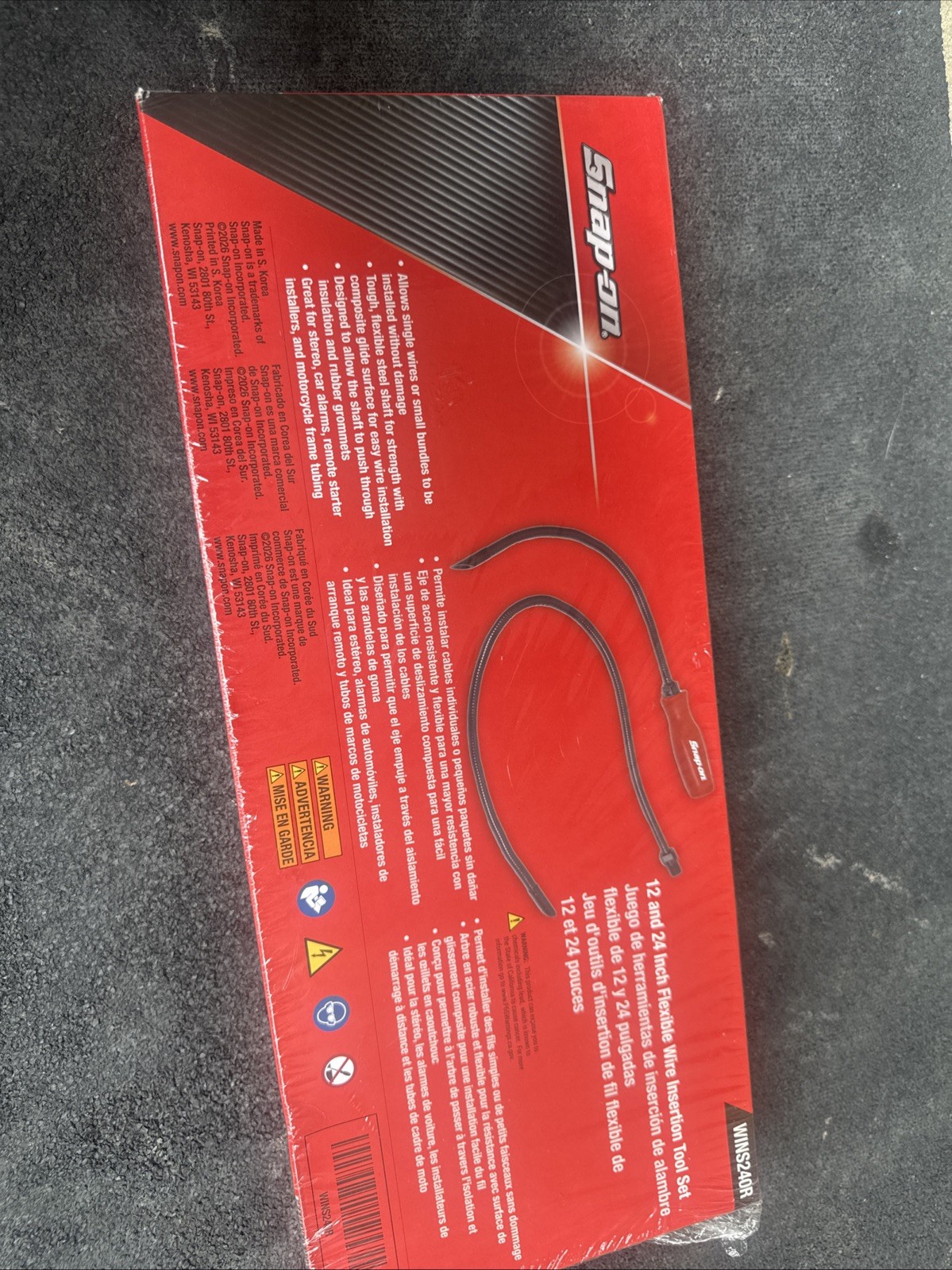 For Snap-on Tools NEW RED 3 Piece Flexible Wire Insertion Tool Kit WINS240R