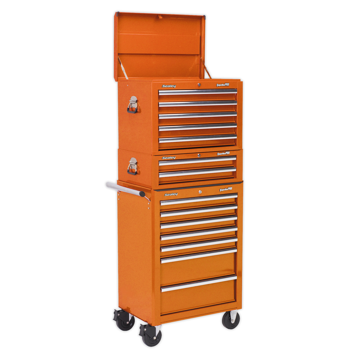 Sealey APSTACKTO Topchest, Mid-Box & Rollcab Combination 14 Drawer
