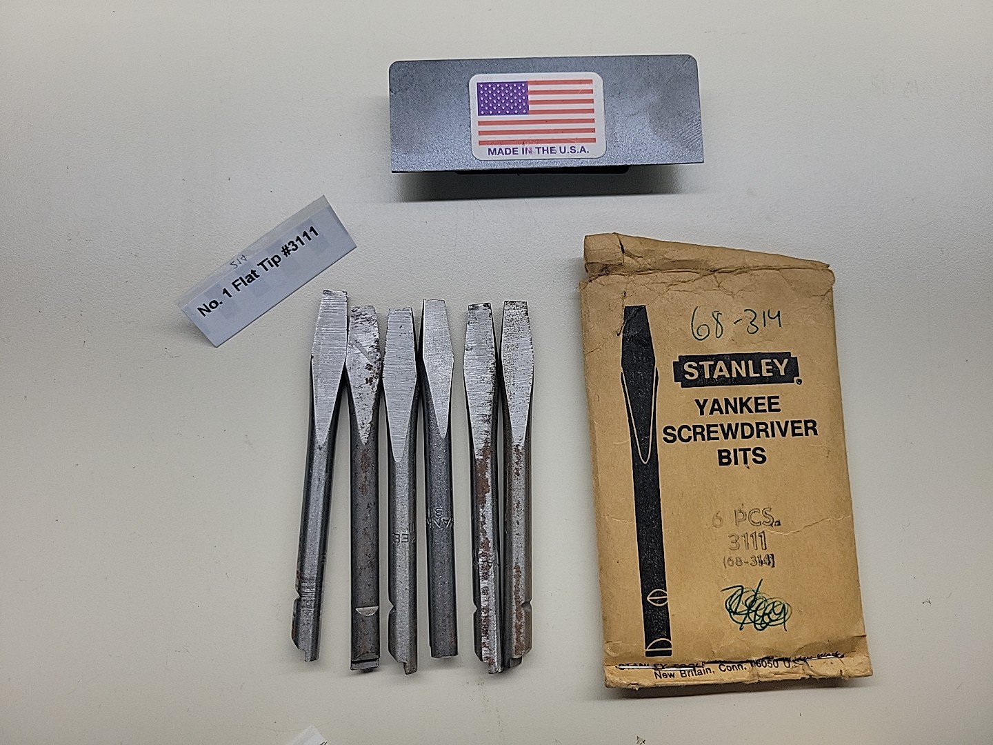18 Stanley Yankee Flat Tip Bits #1 2 & 3, 3111 3112 3113 31 131 131A 68-131 USA