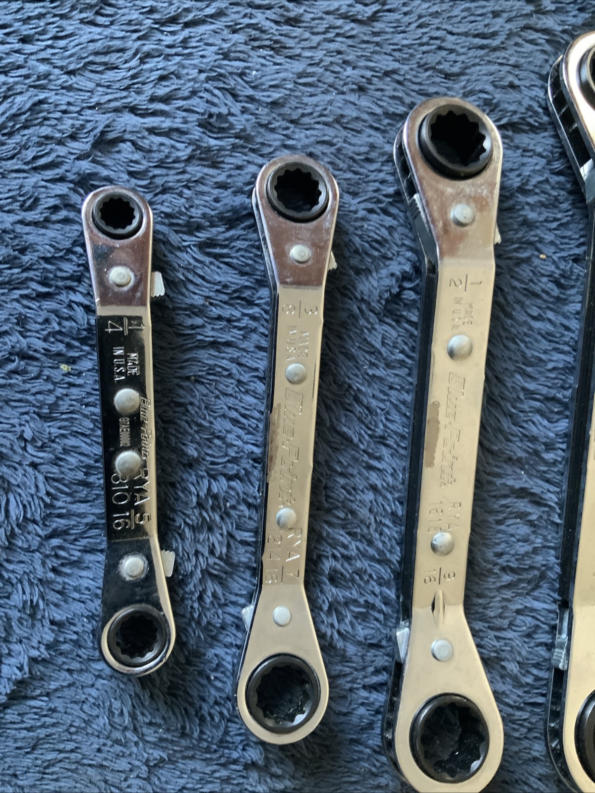 Blue Point Ratcheting Wrench Set, Sae…5pc….buffed Marks…..vv