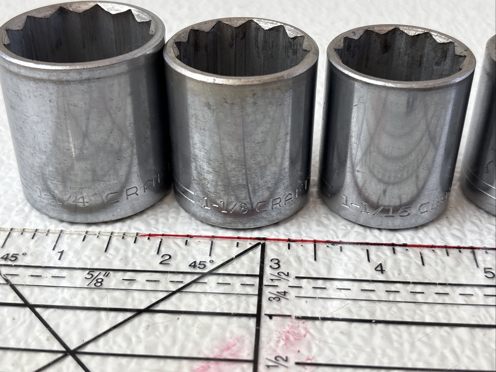6 Craftsman 1/2″ Drive Sockets 3/4» to 1-1/4» =V= 12pt SAE Forged In USA