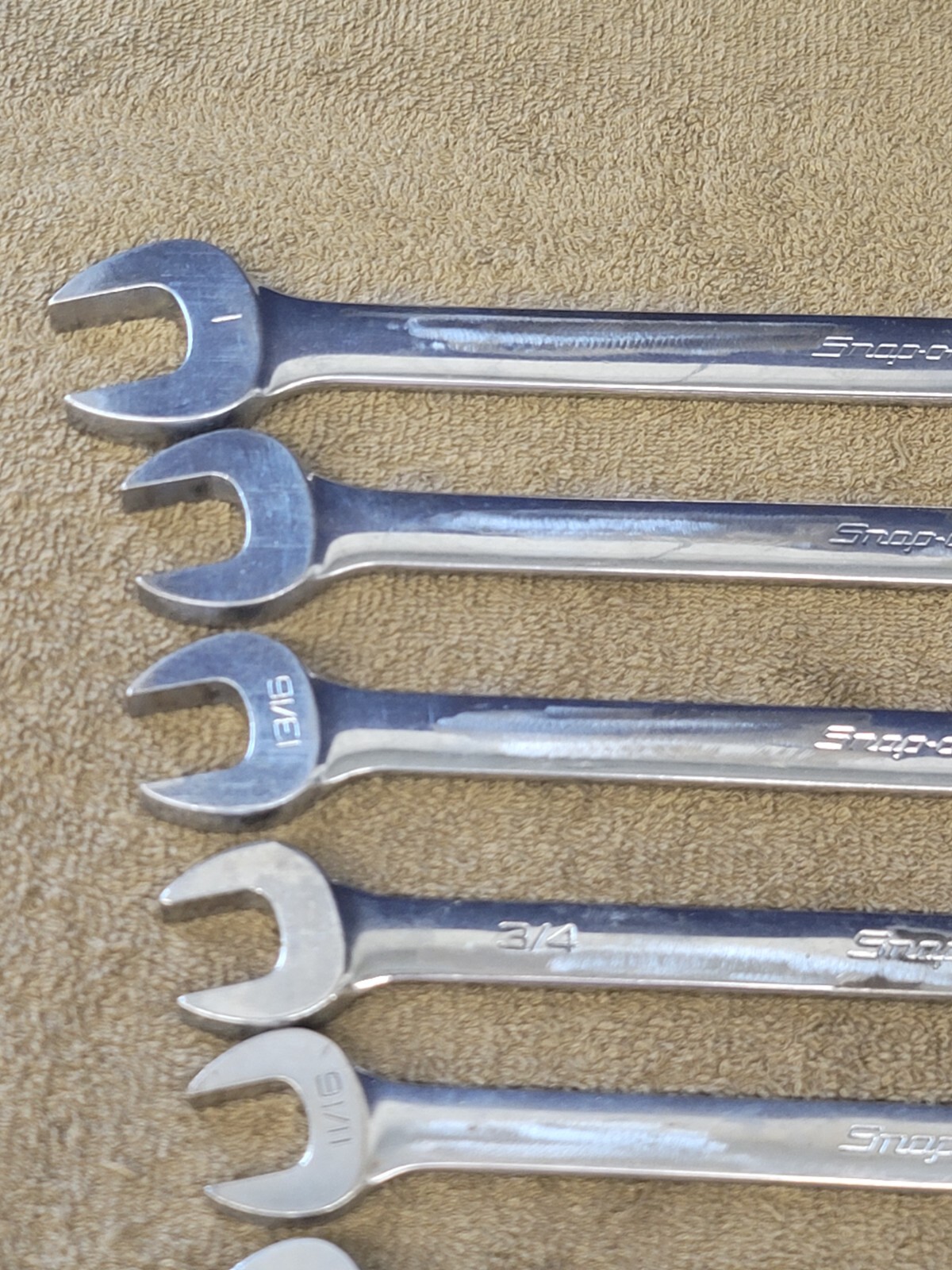 Snap on OEX Combination Wrench Set Sae 1″ 7/8 13/16 3/4 11/16 5/8 9/16 1/2 3/8