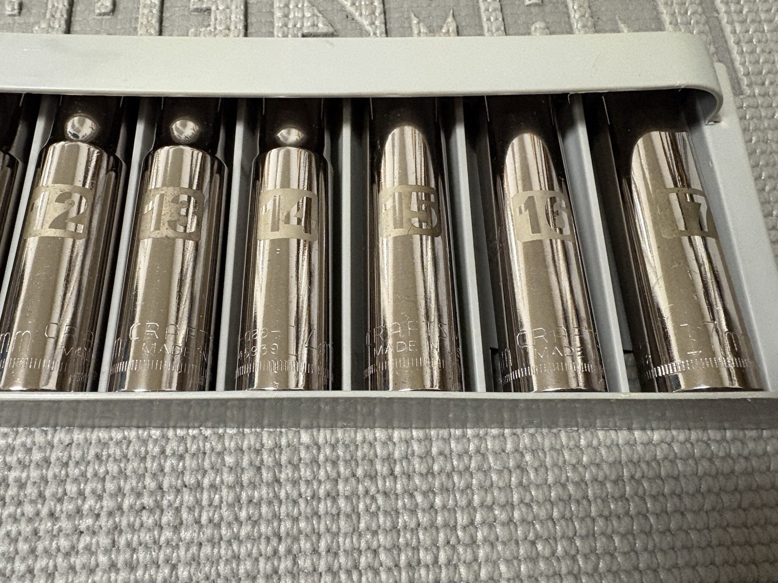 NOS Sears Craftsman USA 1/2” Drive 8pc Easy Read Socket Set 10-17mm 34580 Rare!