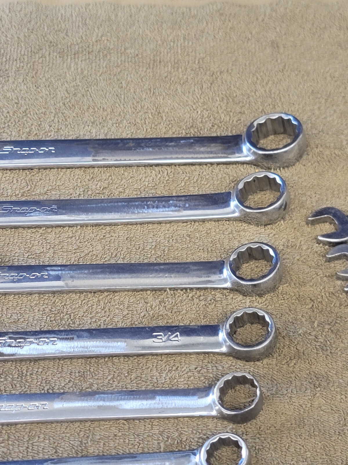 Snap on OEX Combination Wrench Set Sae 1″ 7/8 13/16 3/4 11/16 5/8 9/16 1/2 3/8