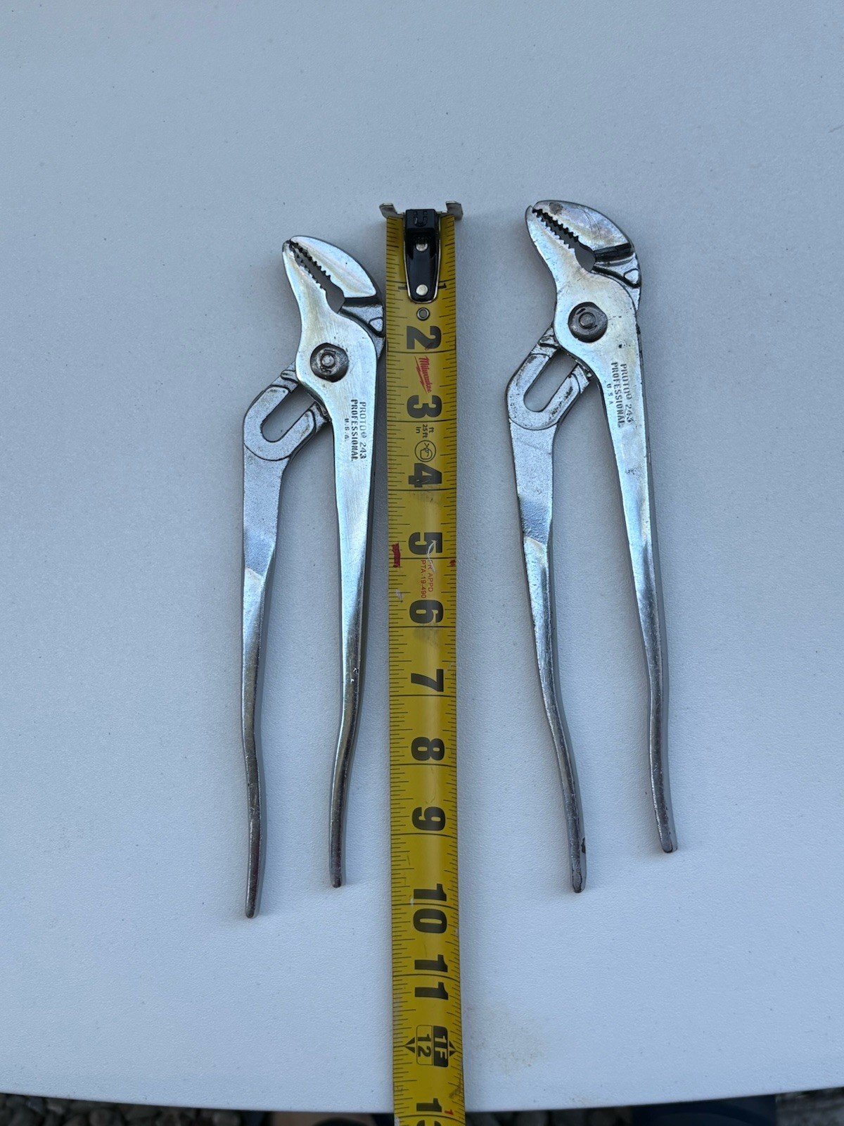 Lot of 2 Proto 243 10″ Adjustable Slip Joint Pliers Made in USA
