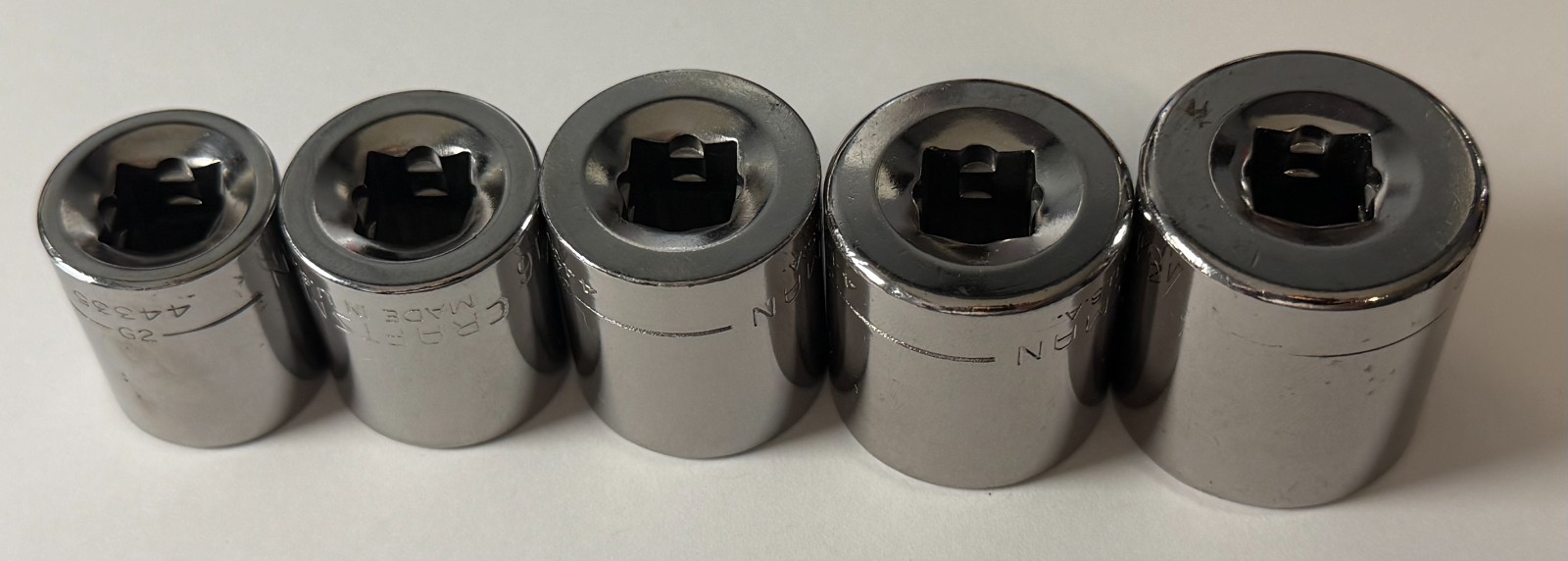 Craftsman 5 Piece Sockets 3/8″ Drive 12Pt -G2- 44335, 44336, 44337, 44338, 44339