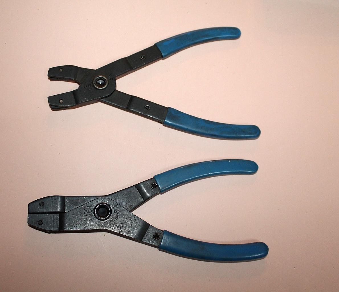 2pc Set Lot OTC Retaining Ring Pliers with Box of Asst Tips