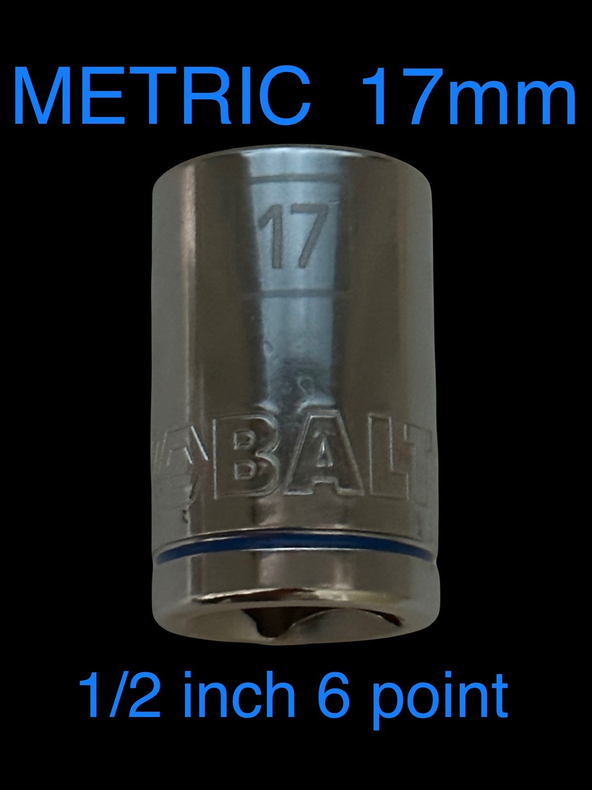 Kobalt 1/2 Inch 6 Point 17mm METRIC Socket