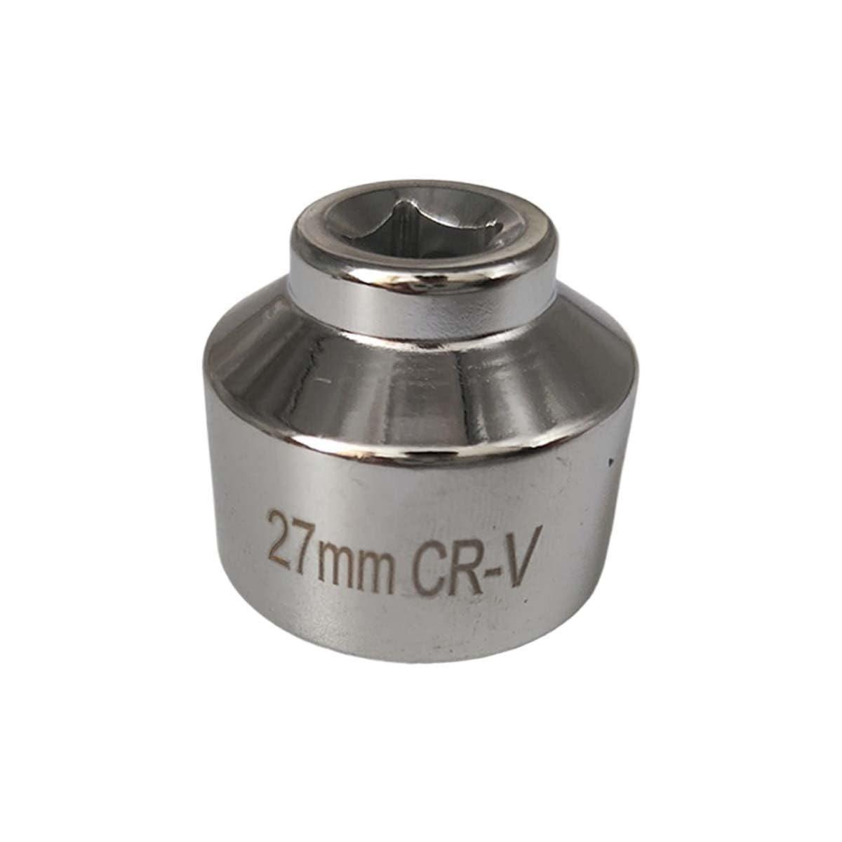 BDZMC 27mm Oil Filter Wrench, 3/8″ Drive Socket 6 Point 27 mm, Silver