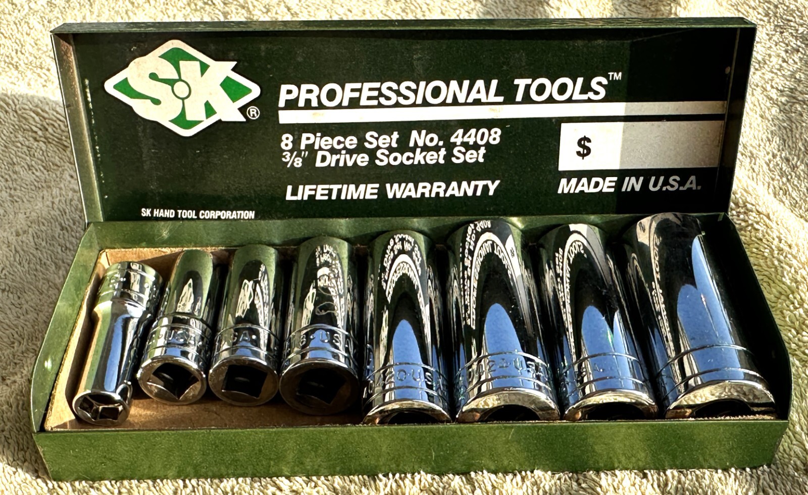 S-K PROFESSIONAL TOOLS 8 PC 3/8 INCH DRIVE SAE SOCKET SET NO. 4408