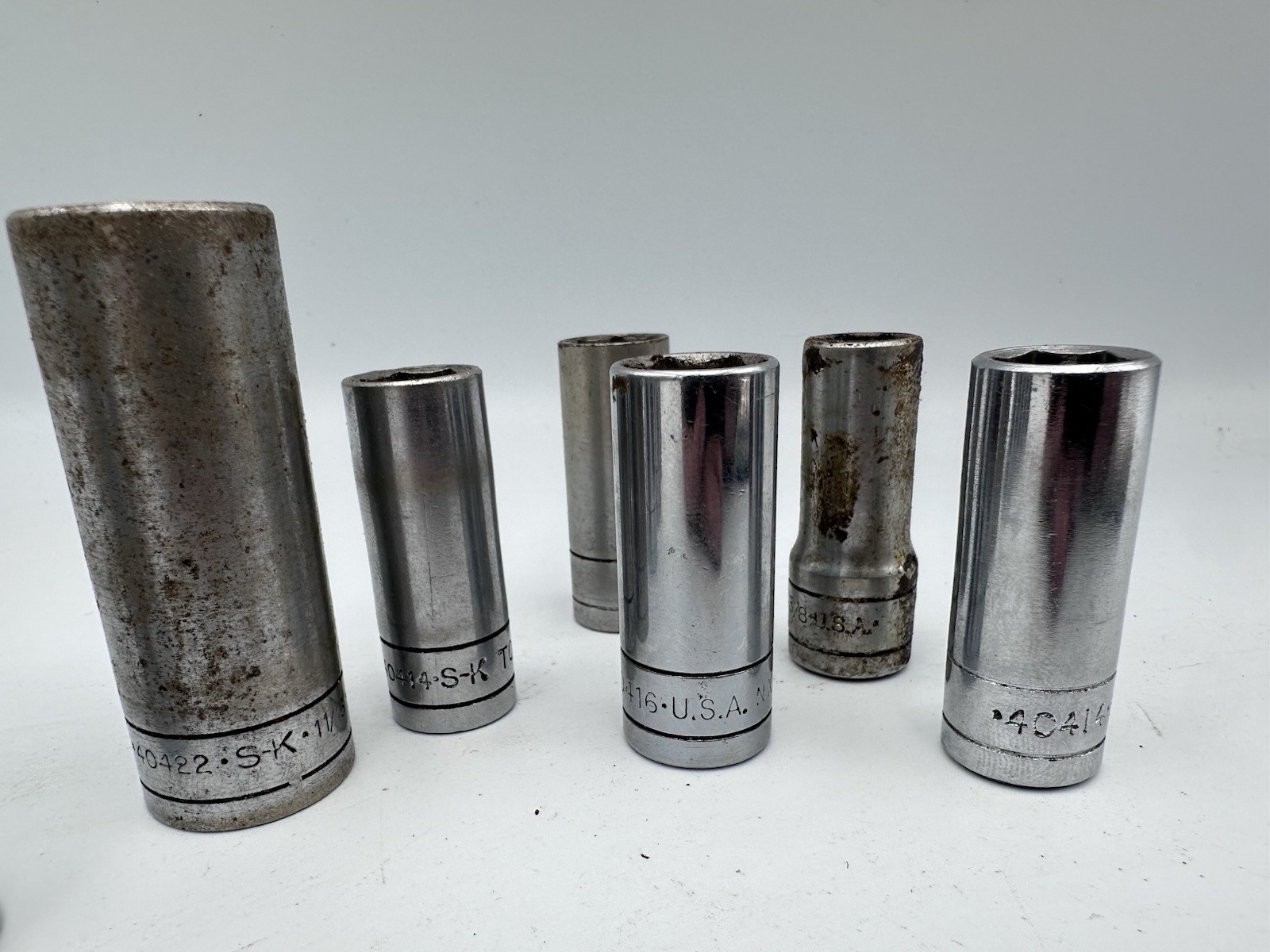 SK Wayne 3/8” Drive Socket Lot – Deep & Shallow Sockets + Extensions Vintage USA